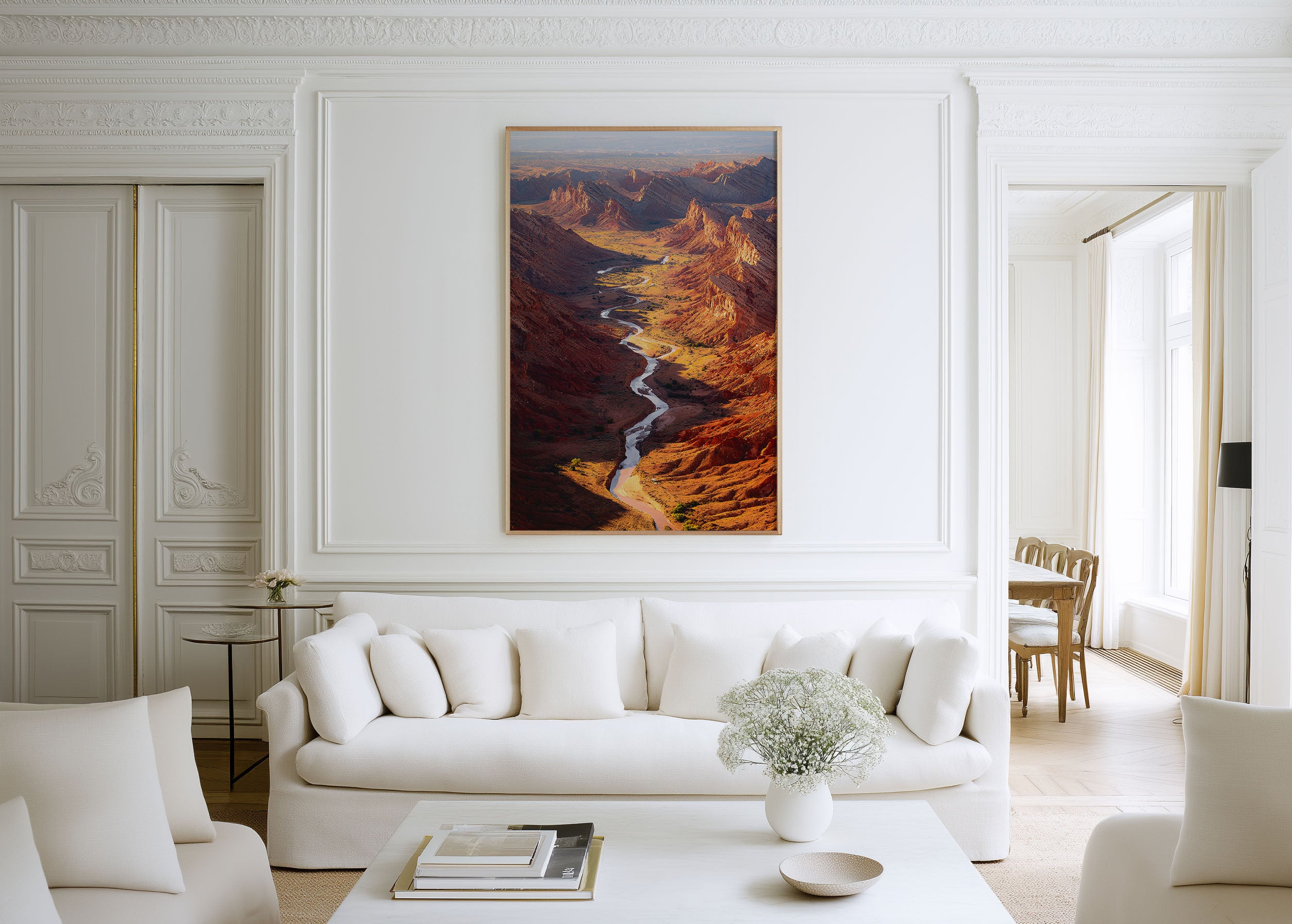 Utah Desert Canyon River Wall Art Print | American Southwest Aerial Red Rock Valley Photography | Capitol Reef Travel Poster | Western Home Decor