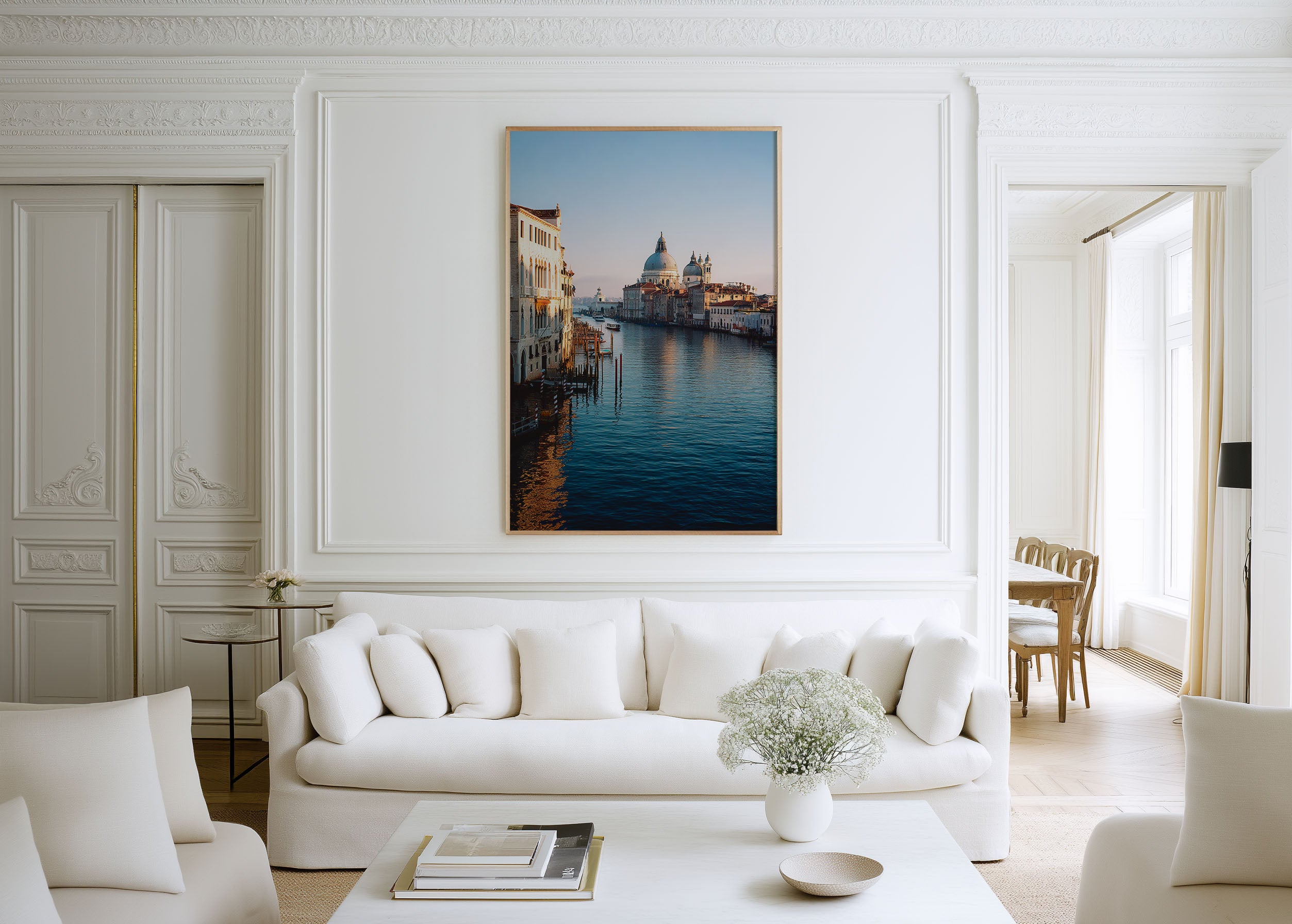 Venice Grand Canal Morning Wall Art Print | Santa Maria della Salute Sunrise Photography | Canal Grande Palazzo Cityscape Poster | Italy Travel Print | Elegant Home Decor