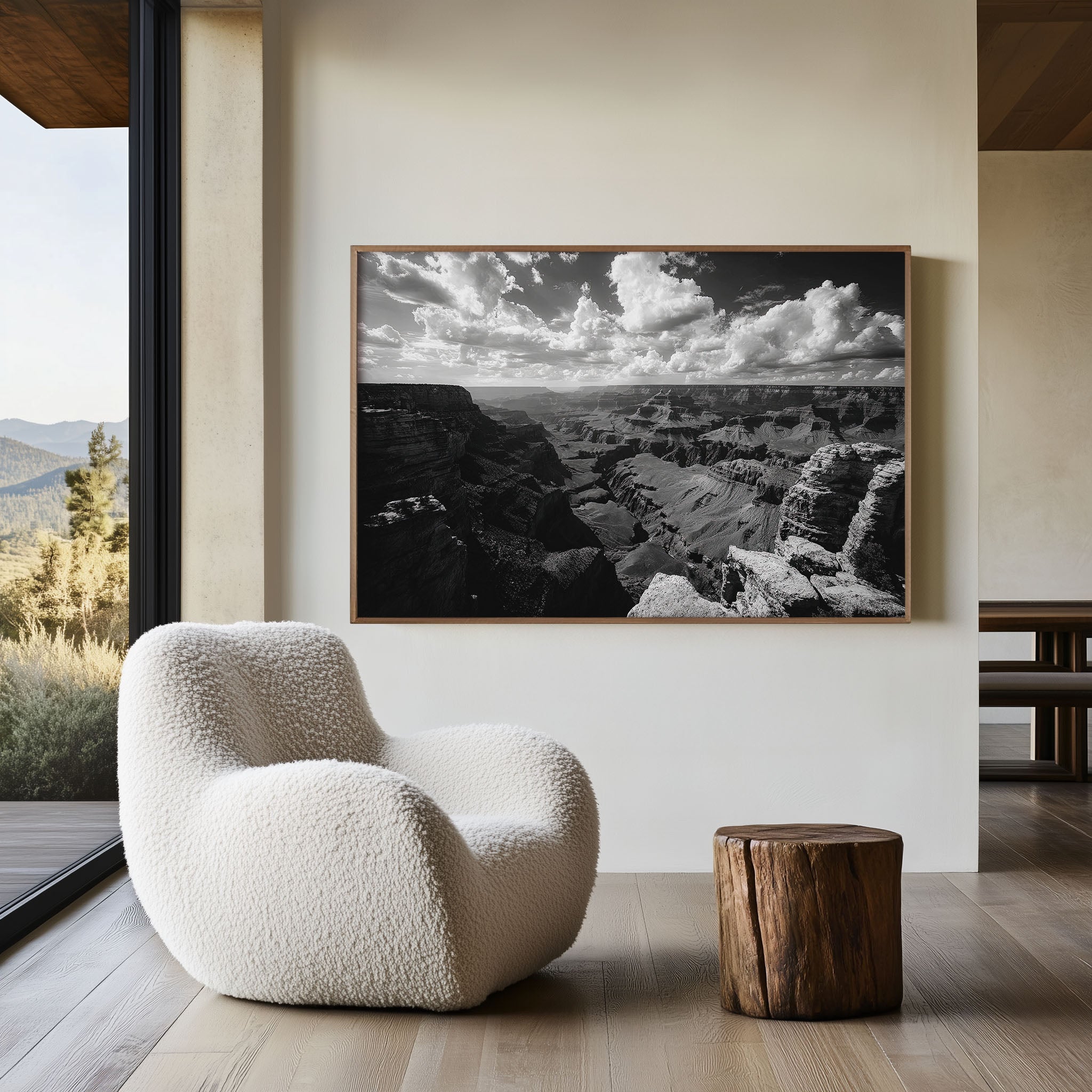 Grand Canyon Black & White Wall Art Print