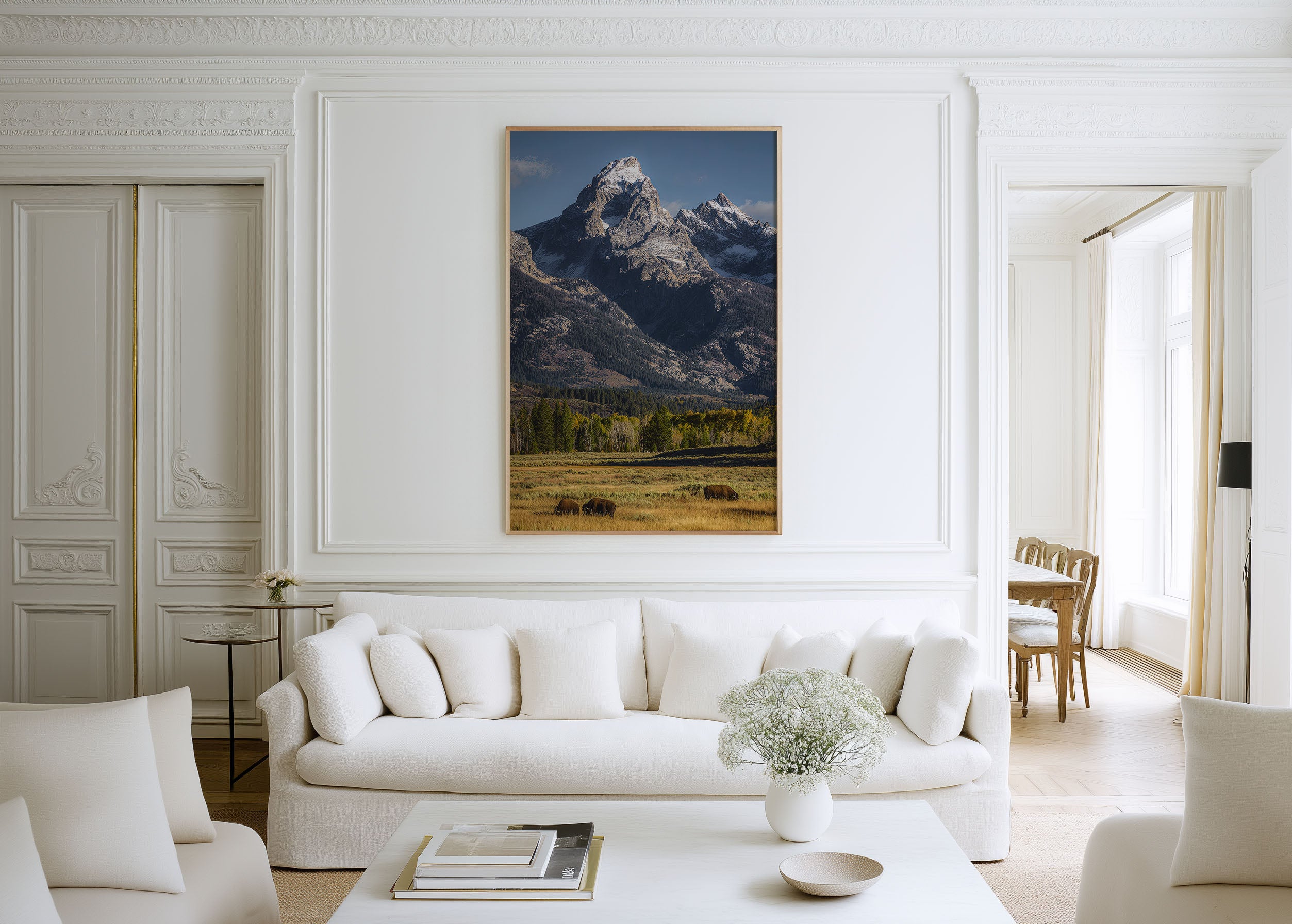 Grand Teton National Park Wall Art Print | Bison & Mountain Photography | Wyoming Landscape Poster | American West Nature Print | Wildlife Home Decor