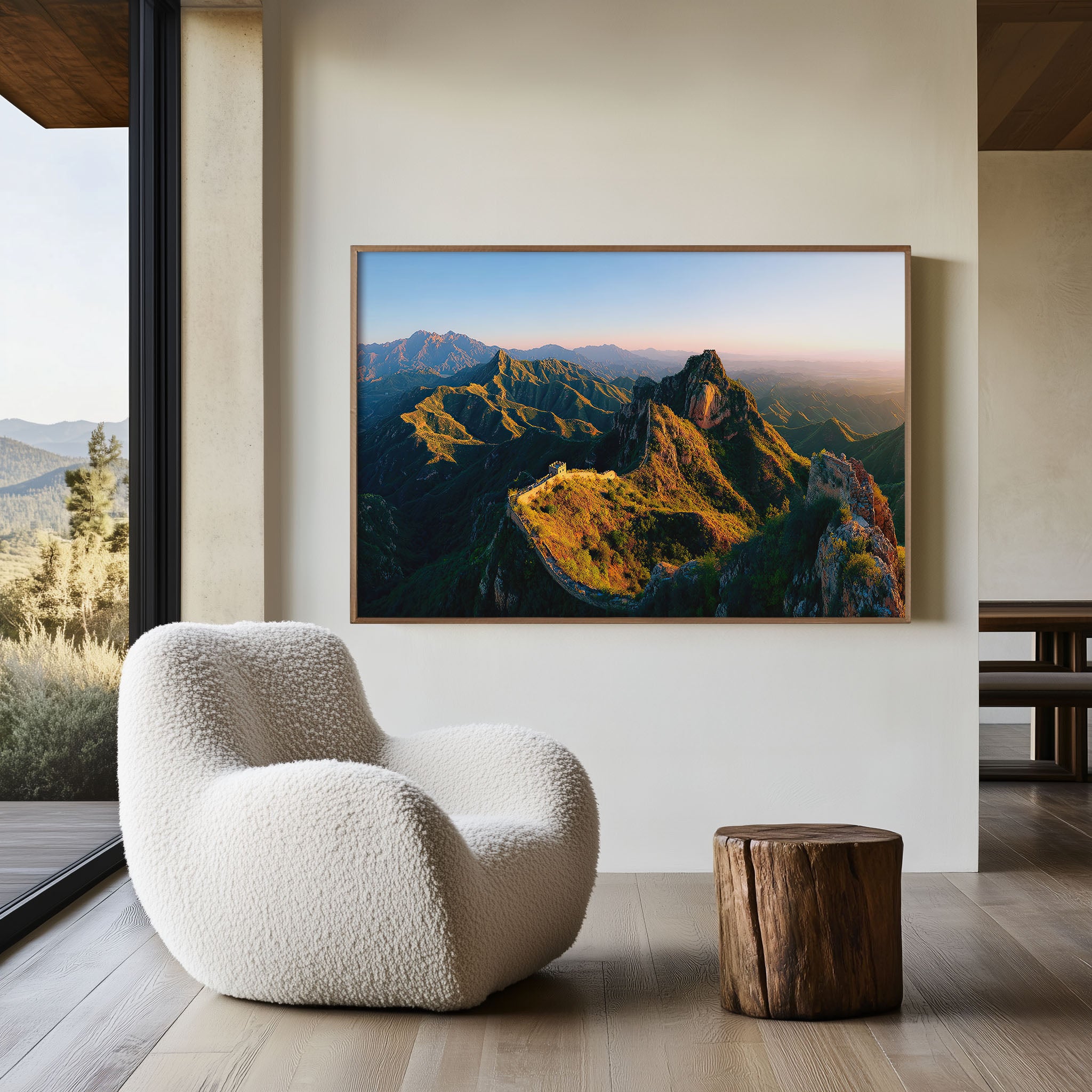 Great Wall of China Sunrise Wall Art Print – Mountain Landscape Canvas