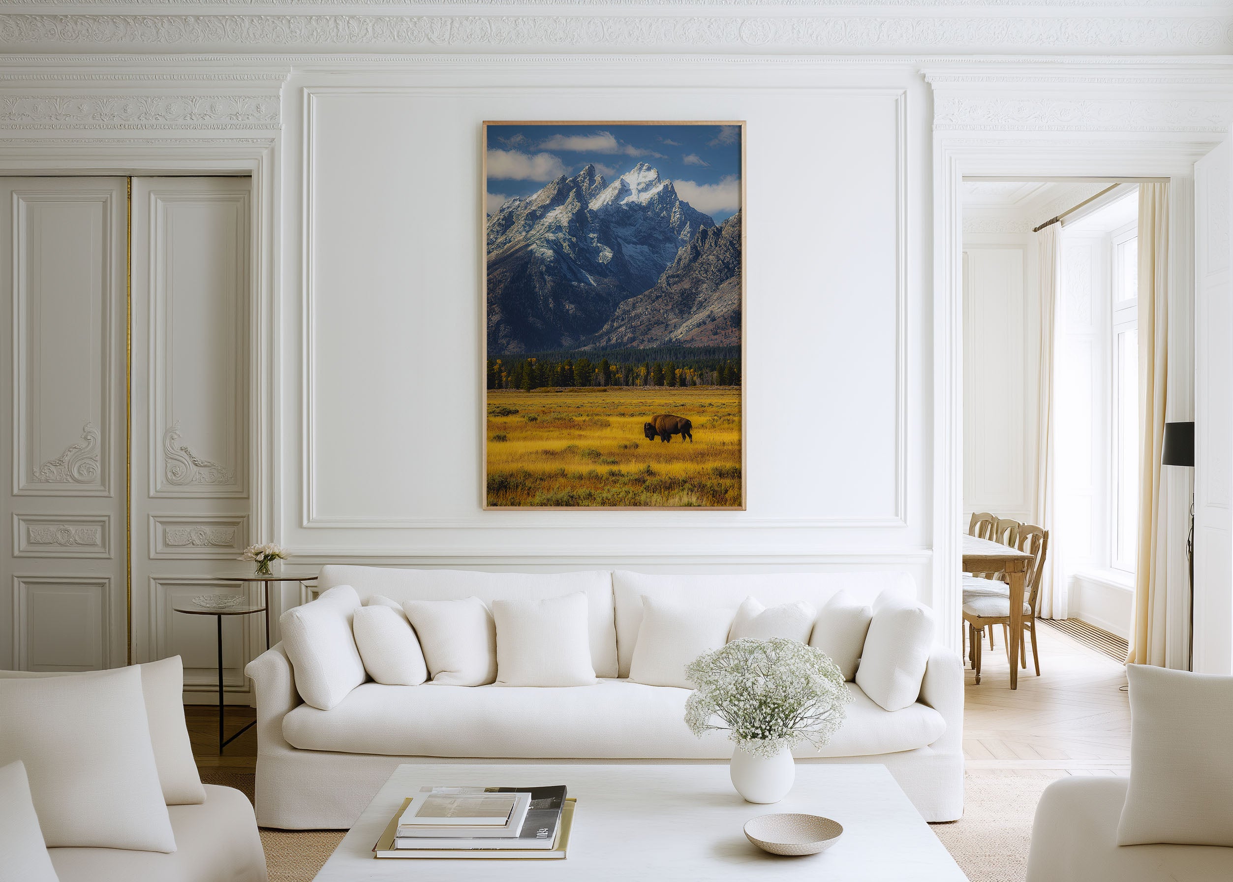Grand Teton Bison Wall Art Print | Lone Bison Wyoming Photography | National Park Landscape Poster | American West Wildlife Print | Nature Home Decor