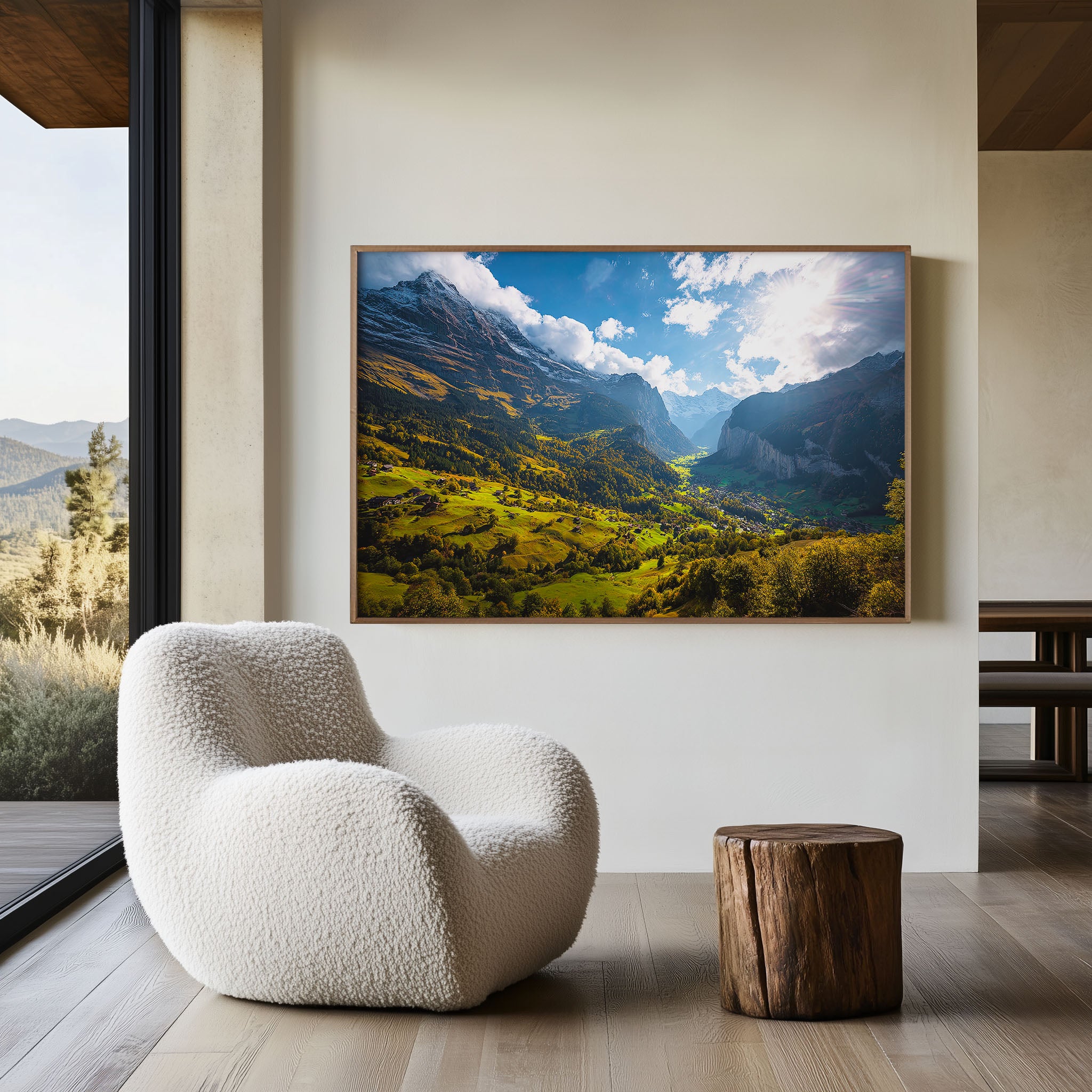 Grindelwald Switzerland Alpine Wall Art Print – Swiss Mountain Landscape Canvas