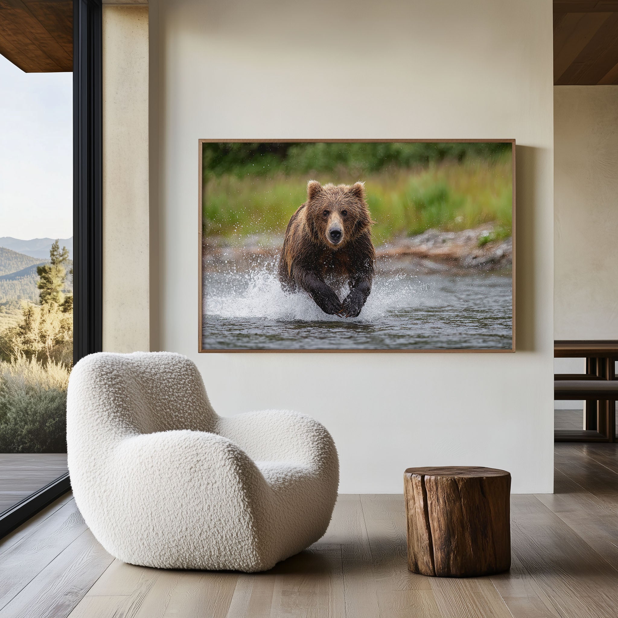 Grizzly Bear Wall Art Print – Wildlife Canvas Decor