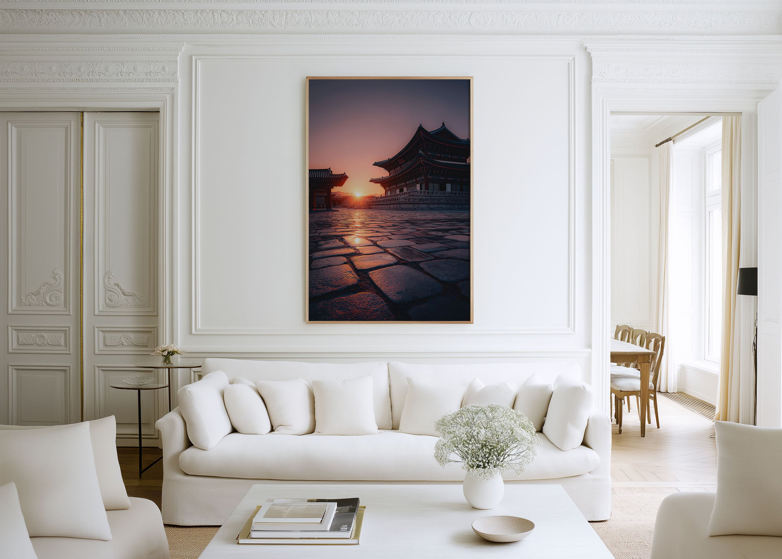 Gyeongbokgung Palace Seoul Sunrise Wall Art | Korean Historic Architecture Golden Hour Print | South Korea Travel Photography