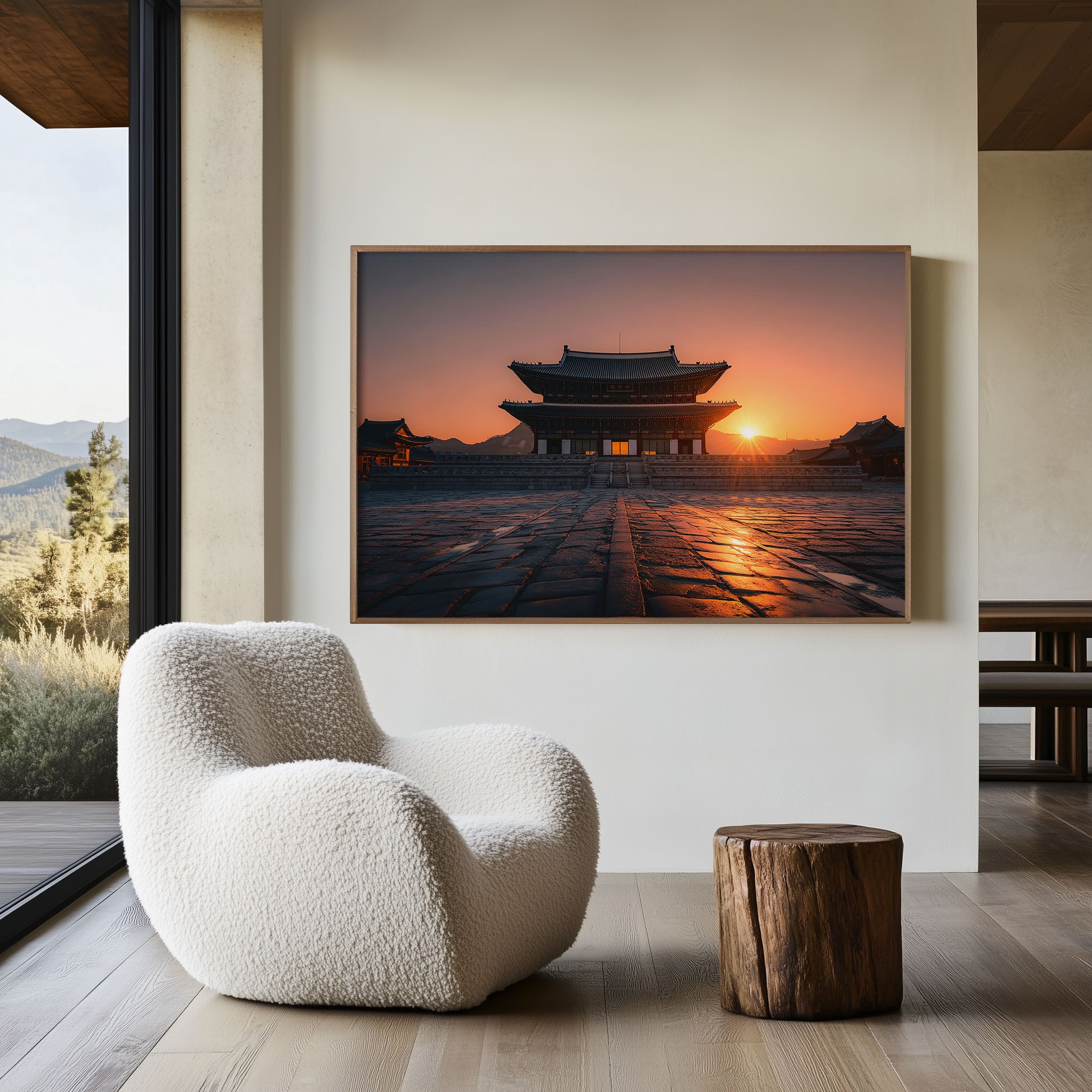 Gyeongbokgung Palace Seoul Sunrise Wall Art Print – Korean Temple Landscape