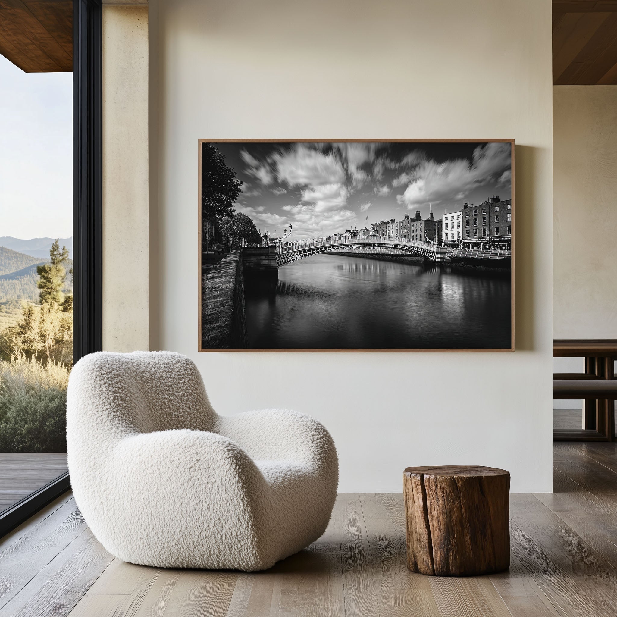 Ha’penny Bridge Dublin Black & White Wall Art Print
