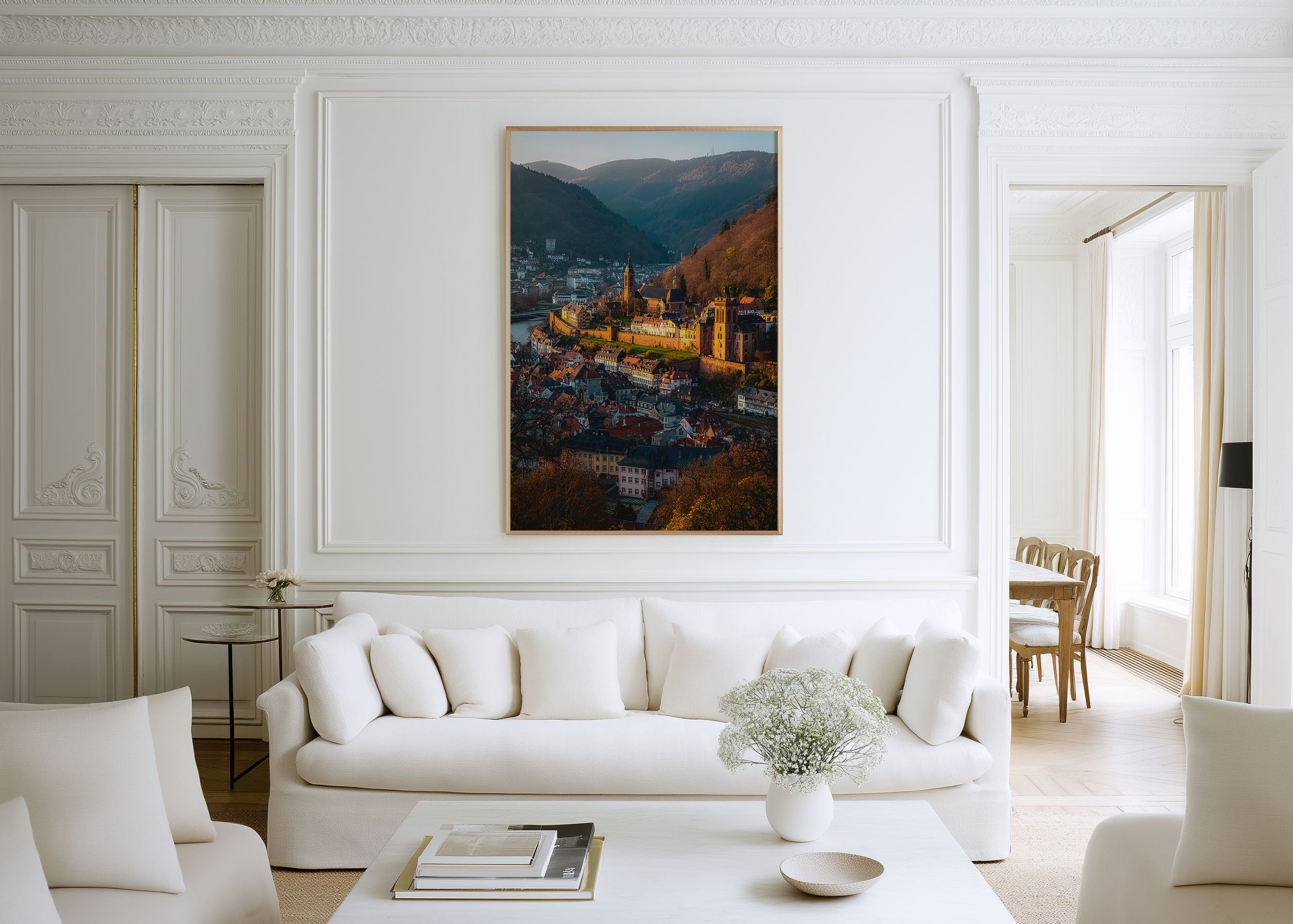 Heidelberg Old Town Golden Hour Wall Art | Germany Autumn Castle Cityscape Print | European Travel Photography