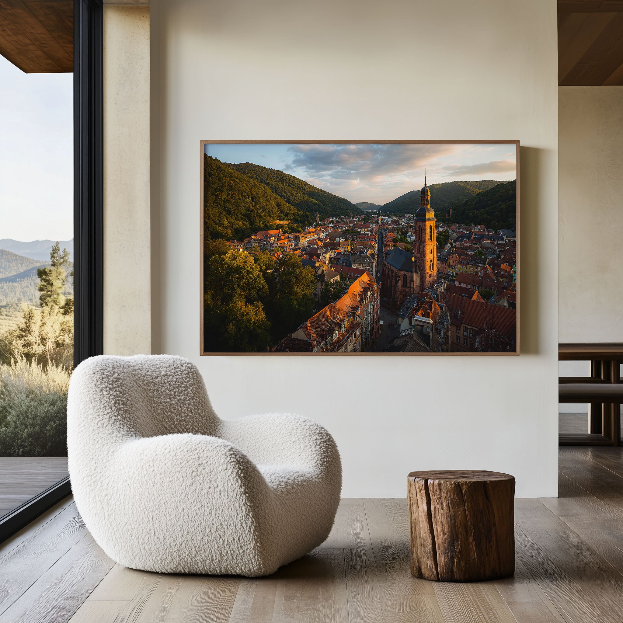 Heidelberg Germany Old Town Wall Art Print – Sunset Cityscape