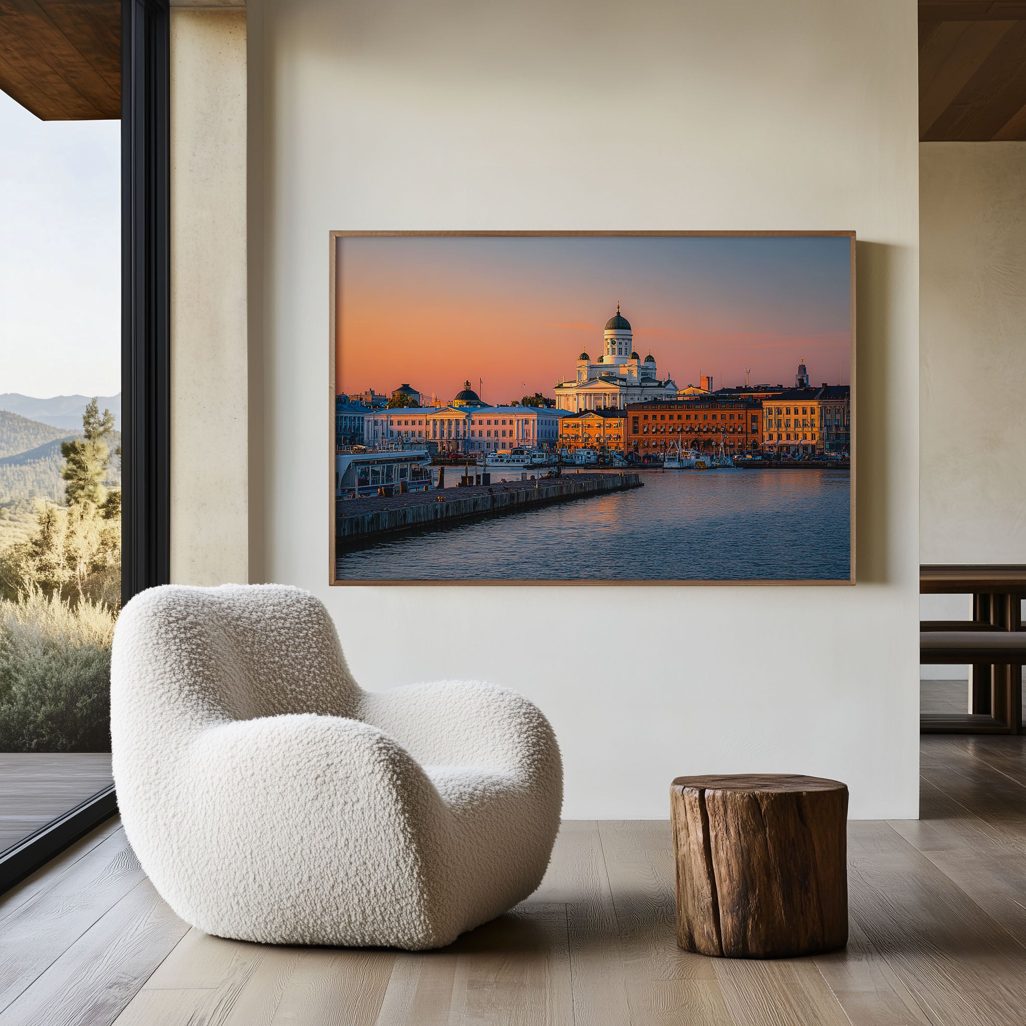 Helsinki Cathedral Finland Wall Art | Nordic Harbor Skyline Print
