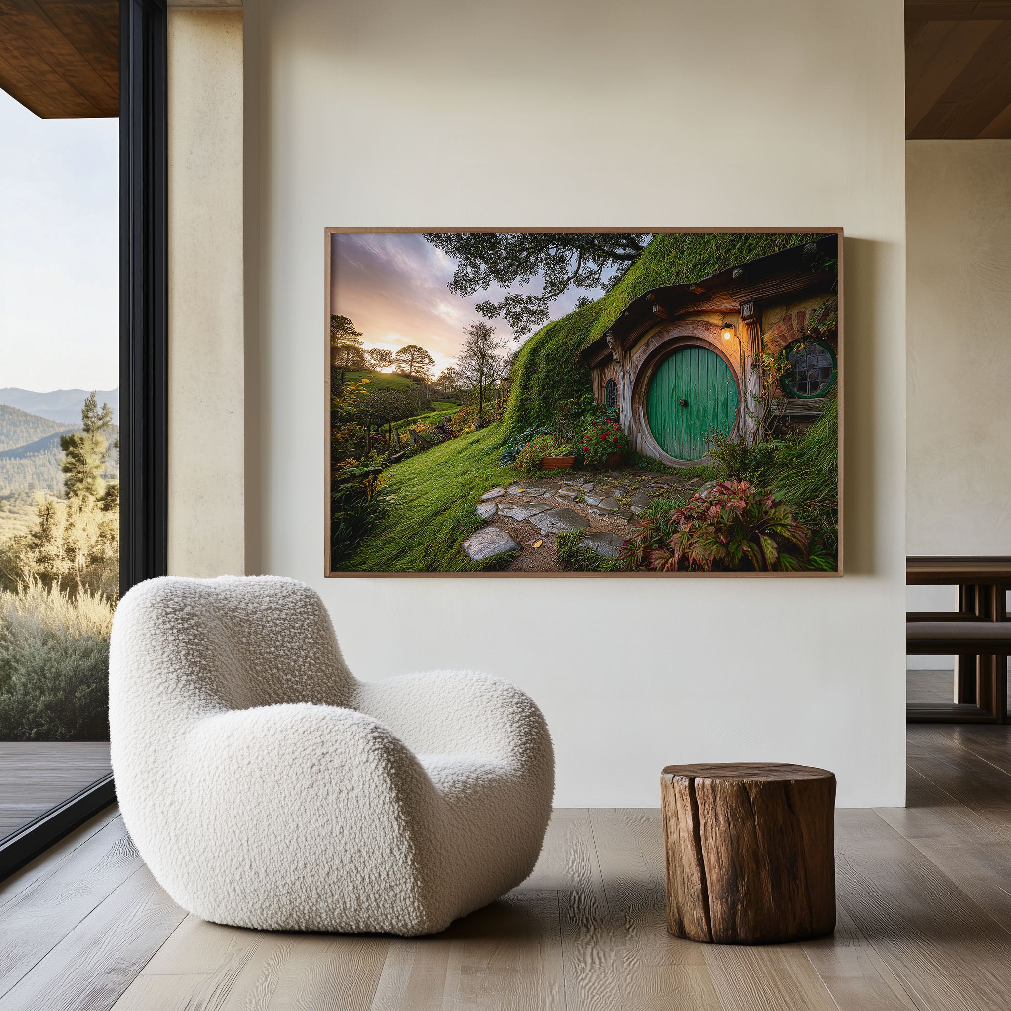 Hobbiton Shire Hobbit House Wall Art | New Zealand Fantasy Cottage Print