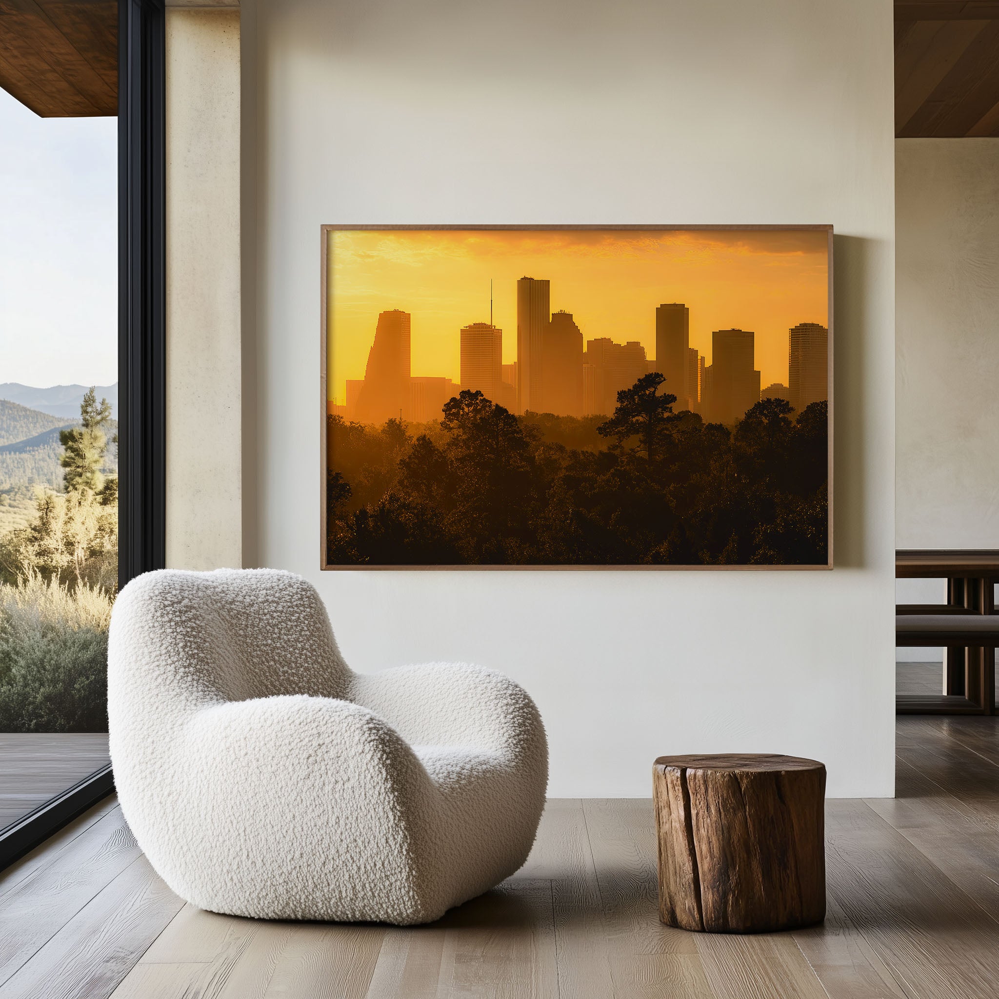 Houston Texas Skyline Wall Art | Downtown Sunset Cityscape Print