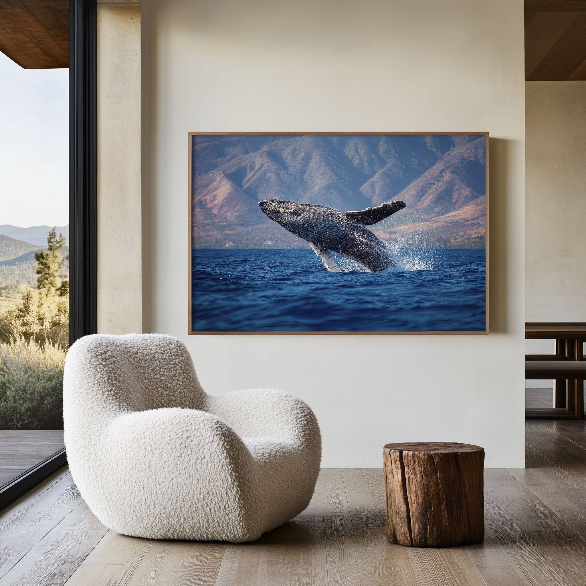 Humpback Whale Wall Art Print – Ocean Wildlife Canvas
