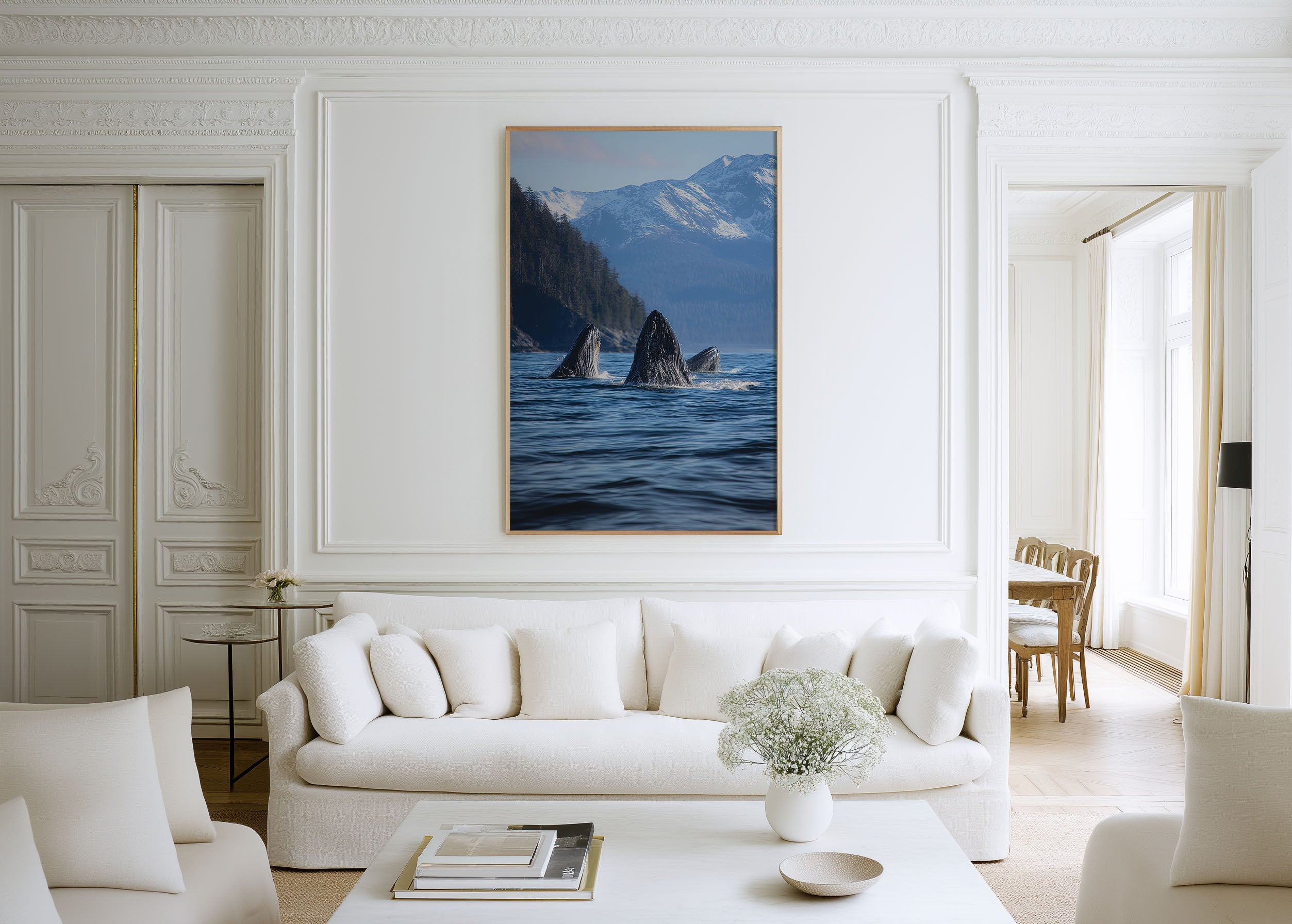 Humpback Whale Ocean Wall Art Print – Coastal Wildlife Canvas & Framed Sea Landscape Decor
