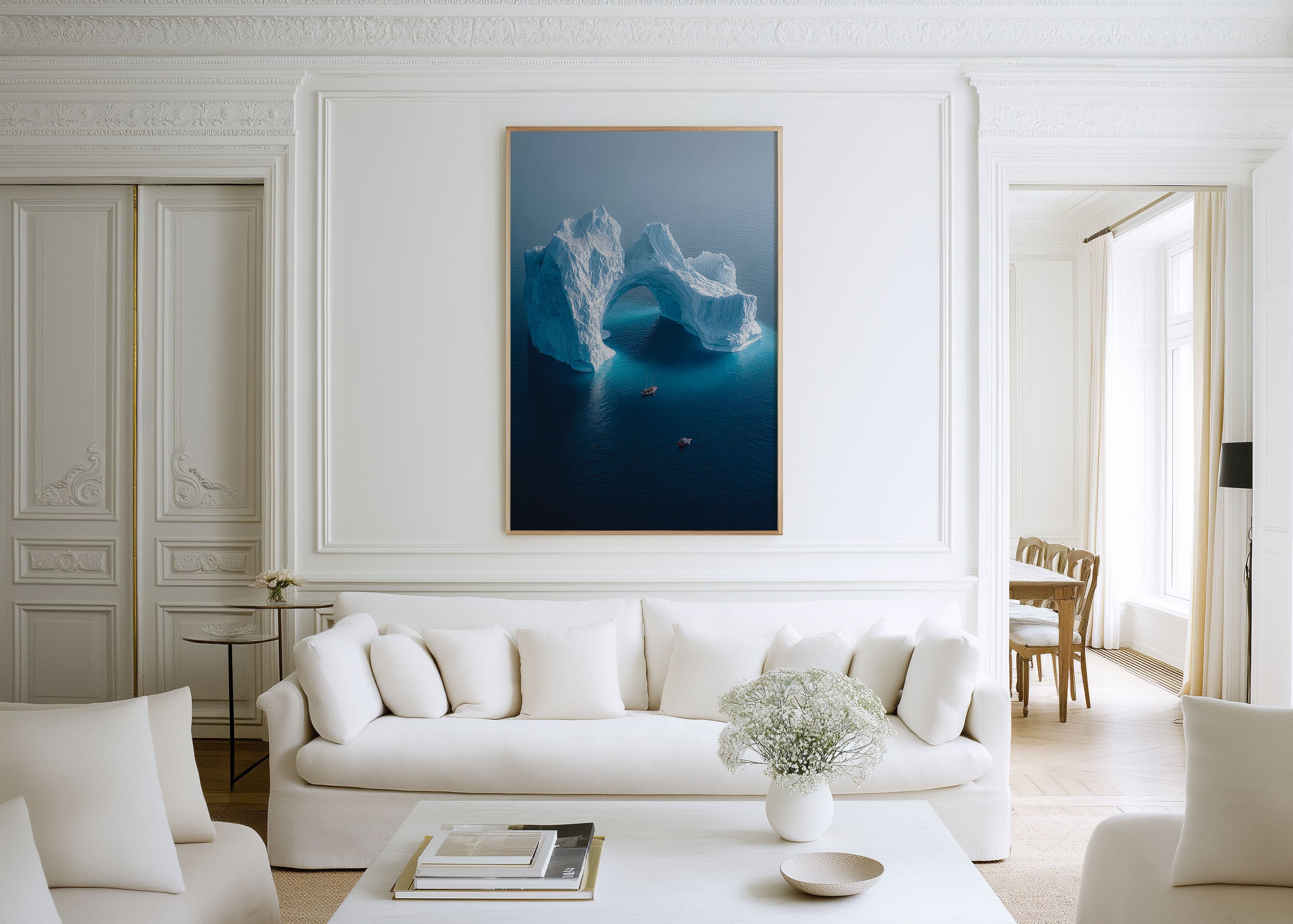 Greenland Iceberg Arch Print | Arctic Ocean Aerial Wall Art | Polar Expedition Photography
