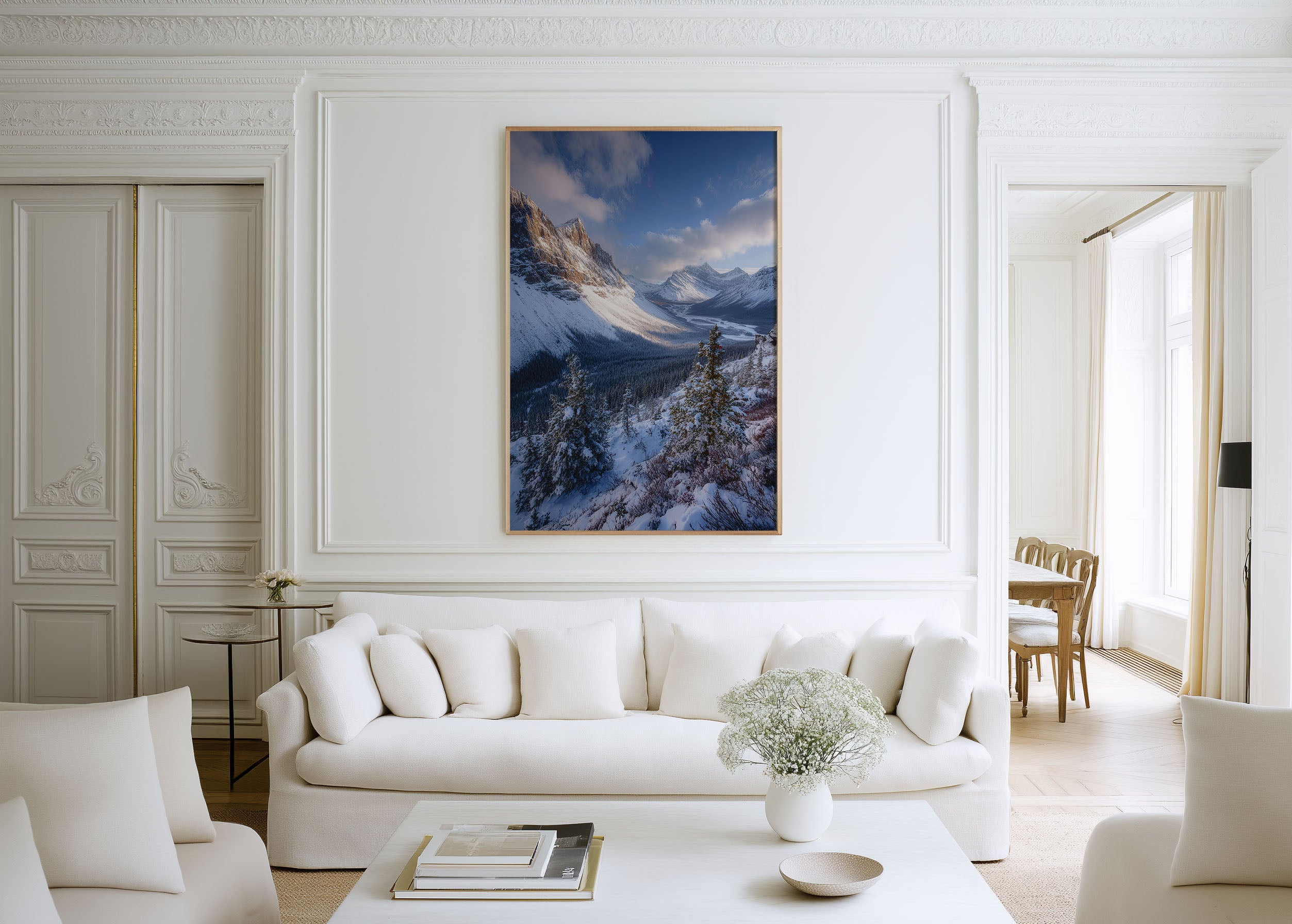 Icefields Parkway Winter Wall Art Print | Banff National Park Canadian Rockies Snow Valley Photography | Alberta Canada Travel Poster | Alpine Home Decor