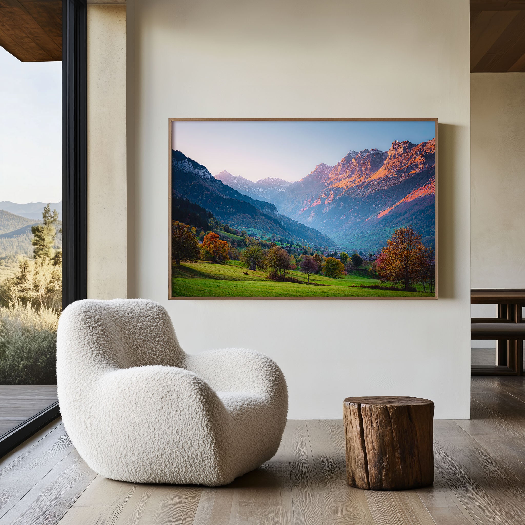 Interlaken Switzerland Alpine Valley Wall Art Print – Golden Mountain Light