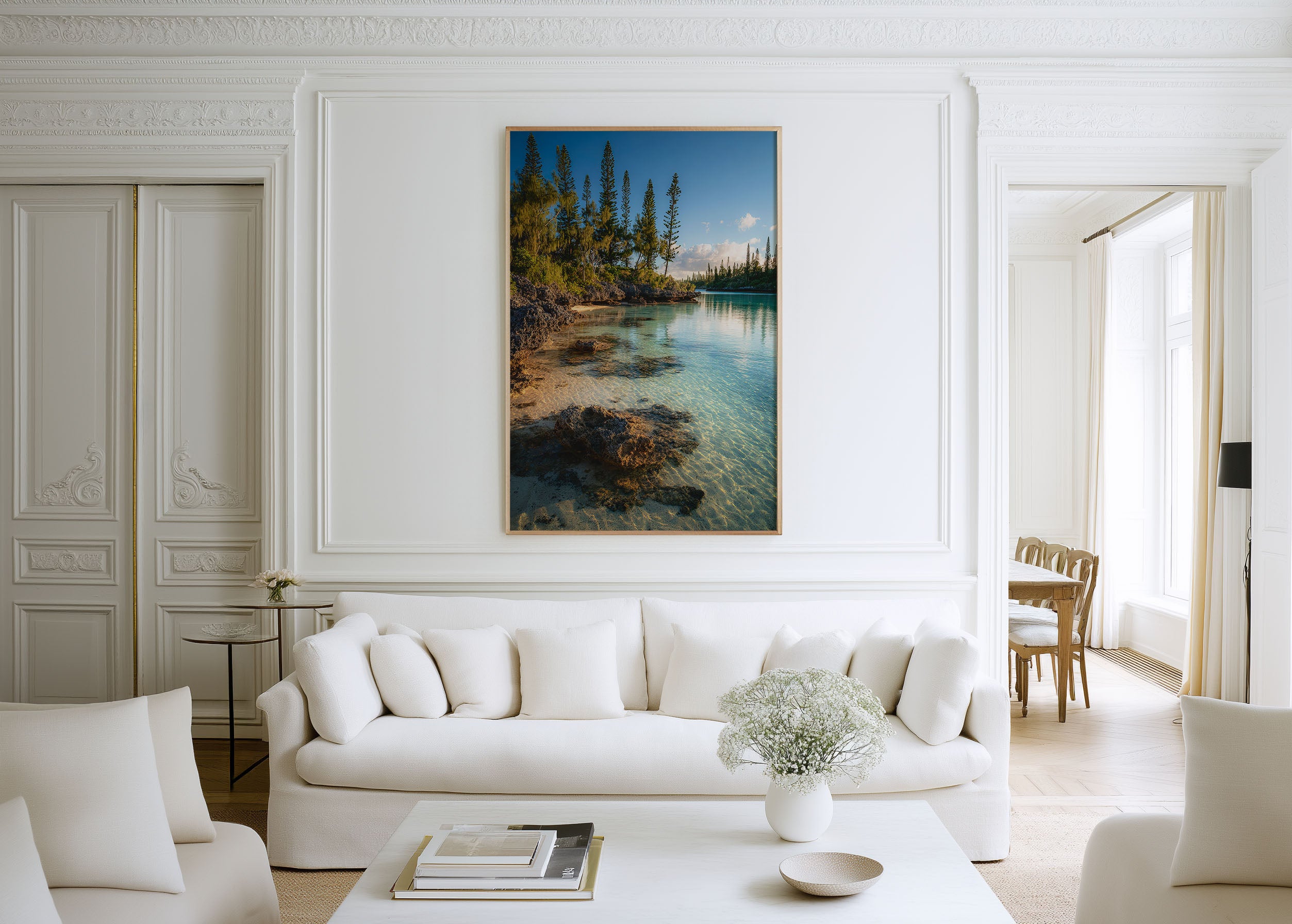 Isle of Pines Golden Hour Lagoon Wall Art Print | New Caledonia Tropical Beach Photography Poster | Coastal Nature Decor