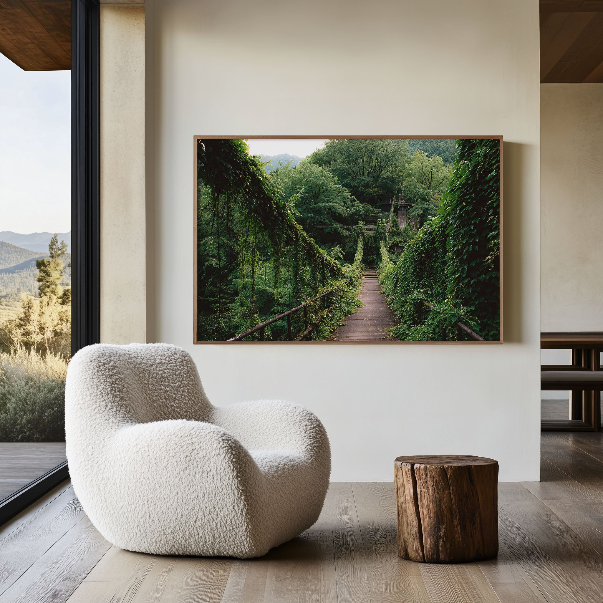 Iya Valley Vine Bridge Wall Art Print, Shikoku Japan Forest Landscape