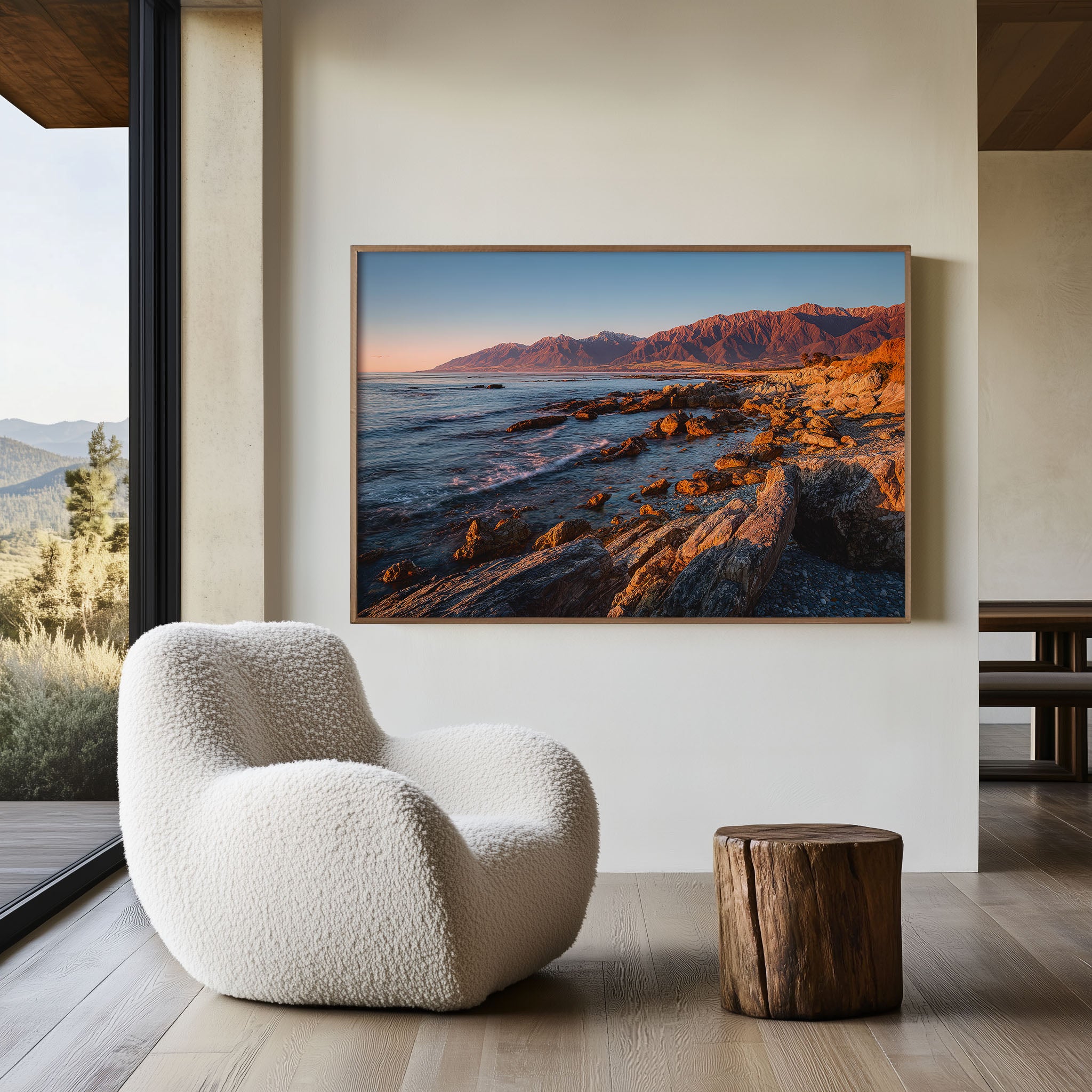 Kaikoura Coastline Wall Art Print | New Zealand Mountain and Ocean Landscape Photography