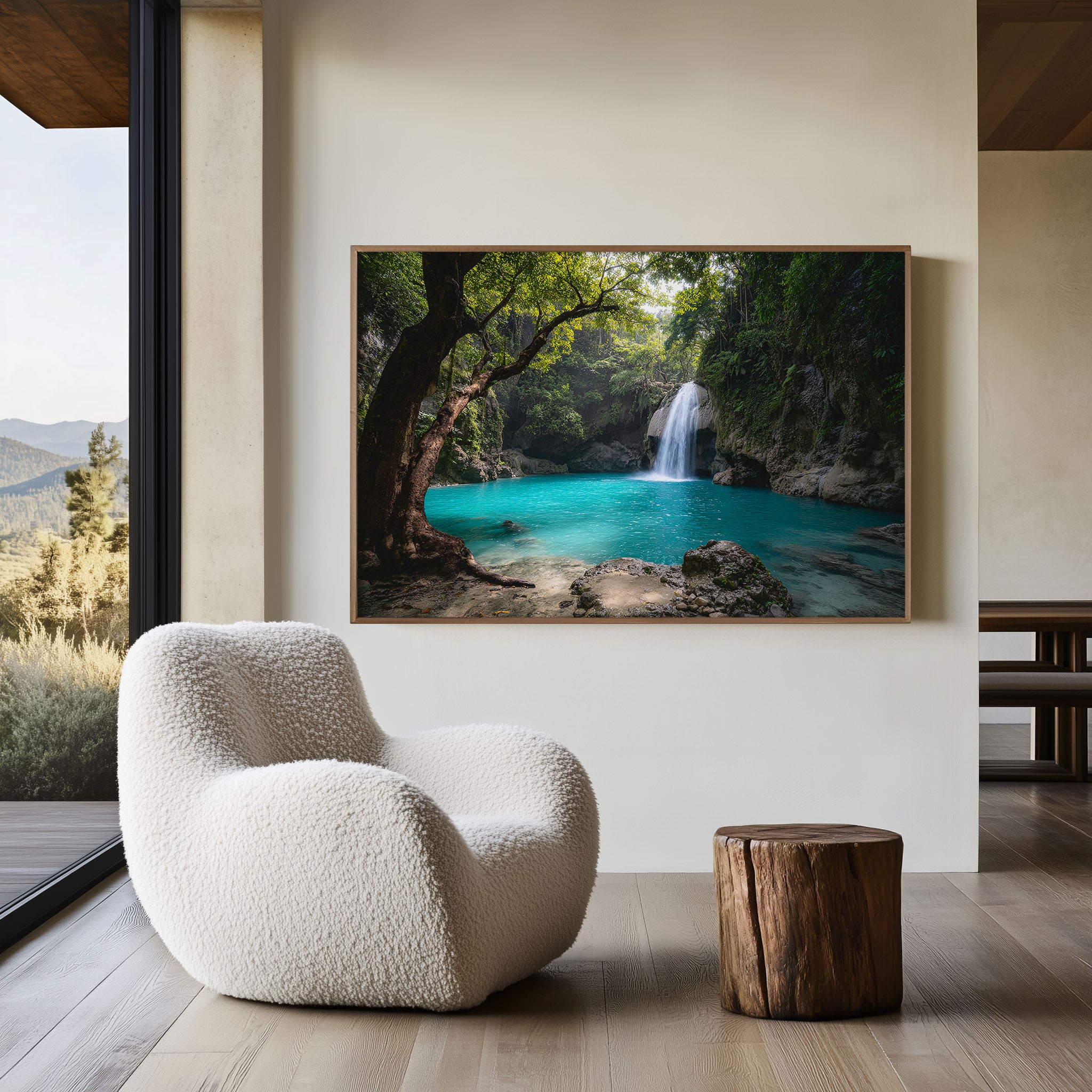 Kawasan Falls Philippines Waterfall Wall Art Print – Tropical Turquoise Lagoon