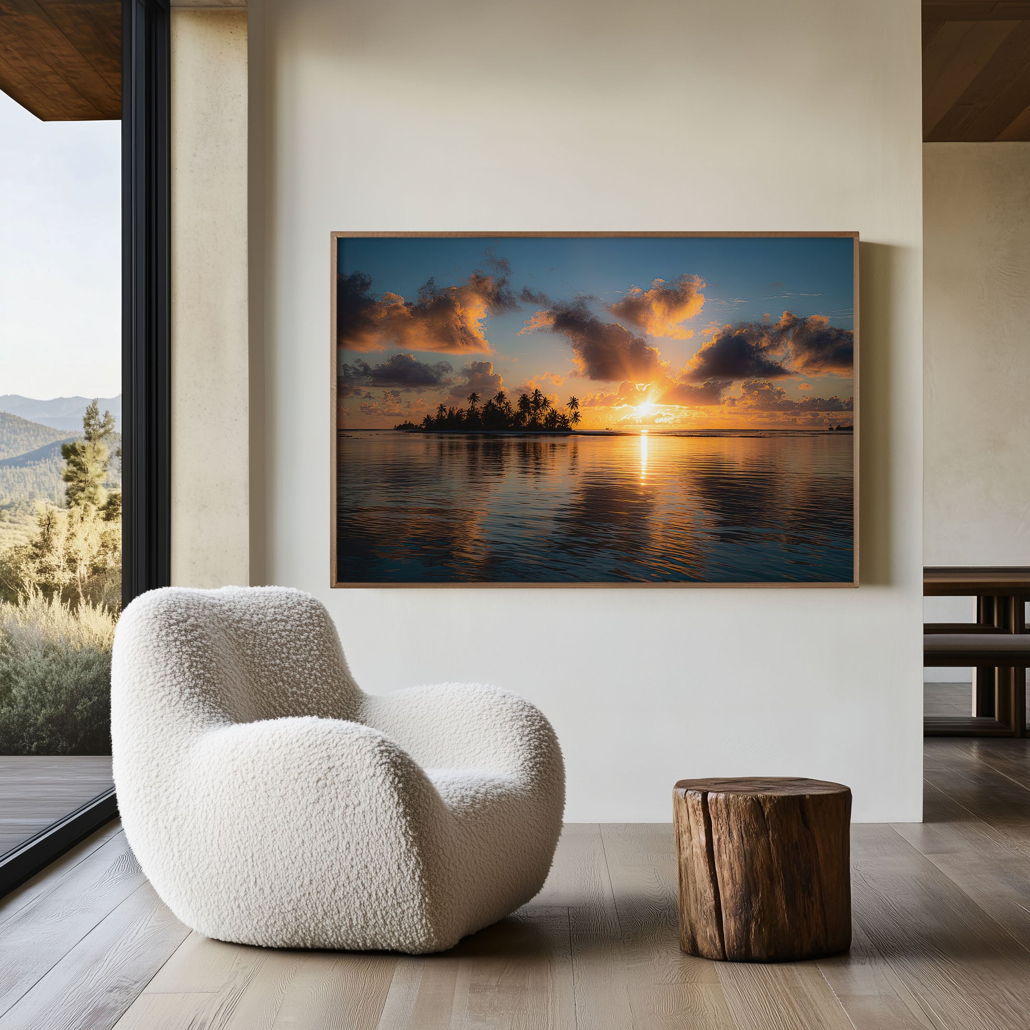 Kiribati Tropical Island Sunset Wall Art | Pacific Ocean Paradise Landscape Print