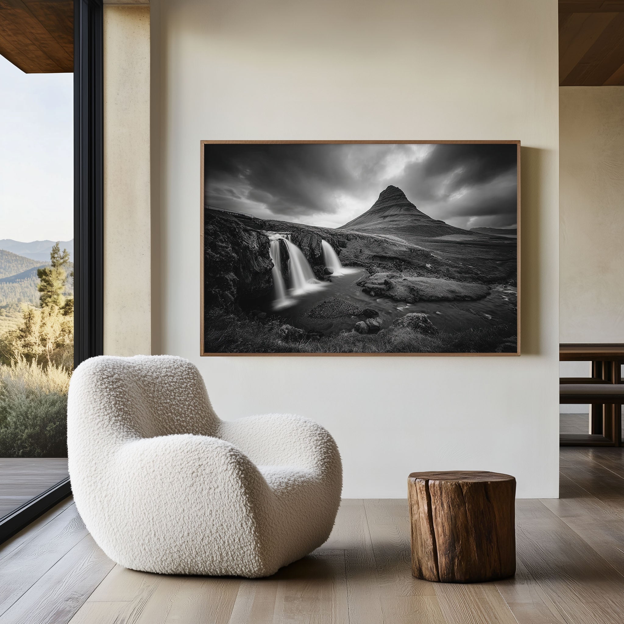 Kirkjufell Iceland Black & White Wall Art Print