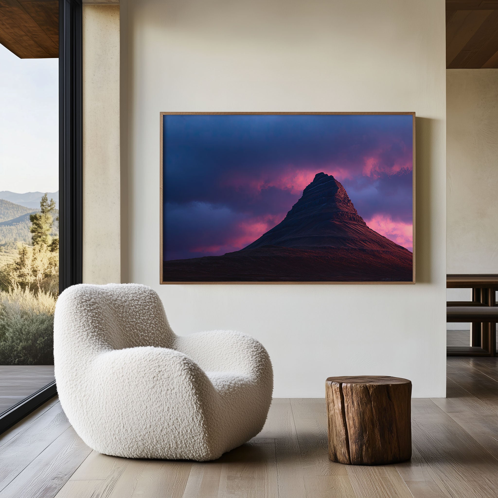 Kirkjufell Mountain Iceland Wall Art | Dramatic Sunset Landscape Print
