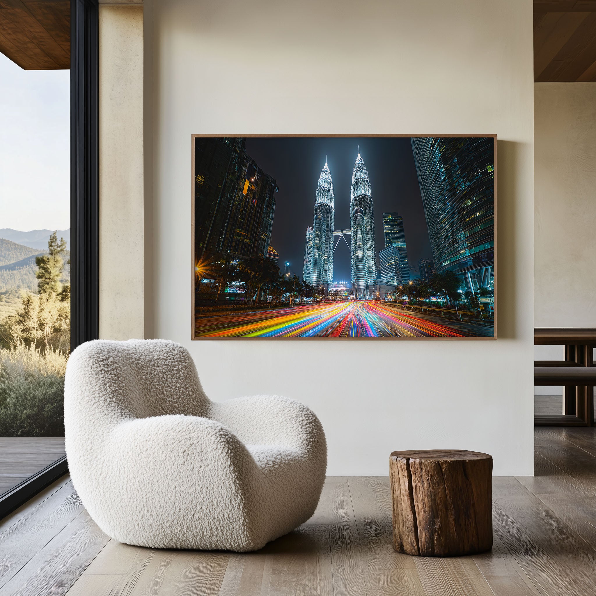 Kuala Lumpur Petronas Towers Night Wall Art Print, Malaysia