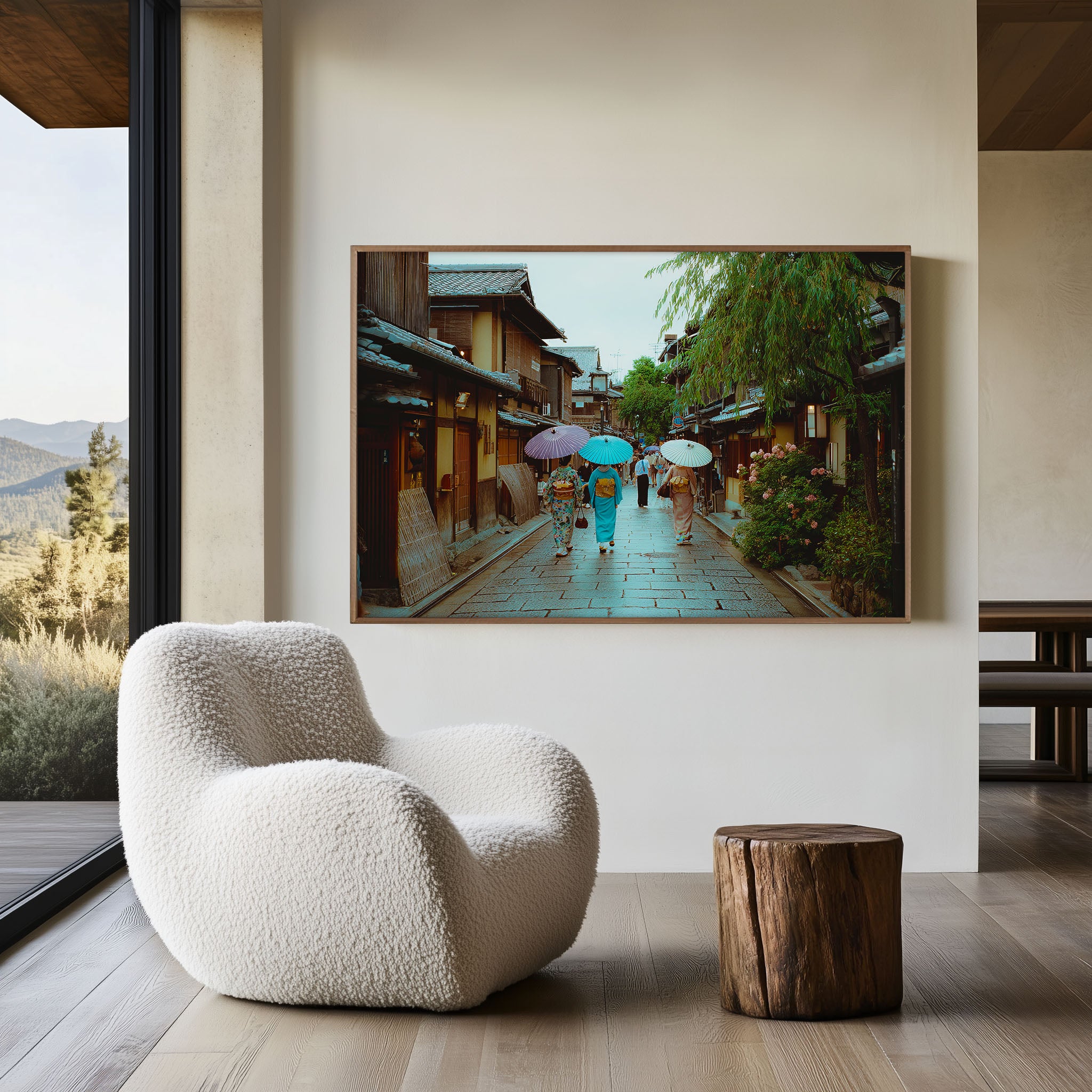 Kyoto Gion Street Japan Wall Art Print, Traditional Geisha District