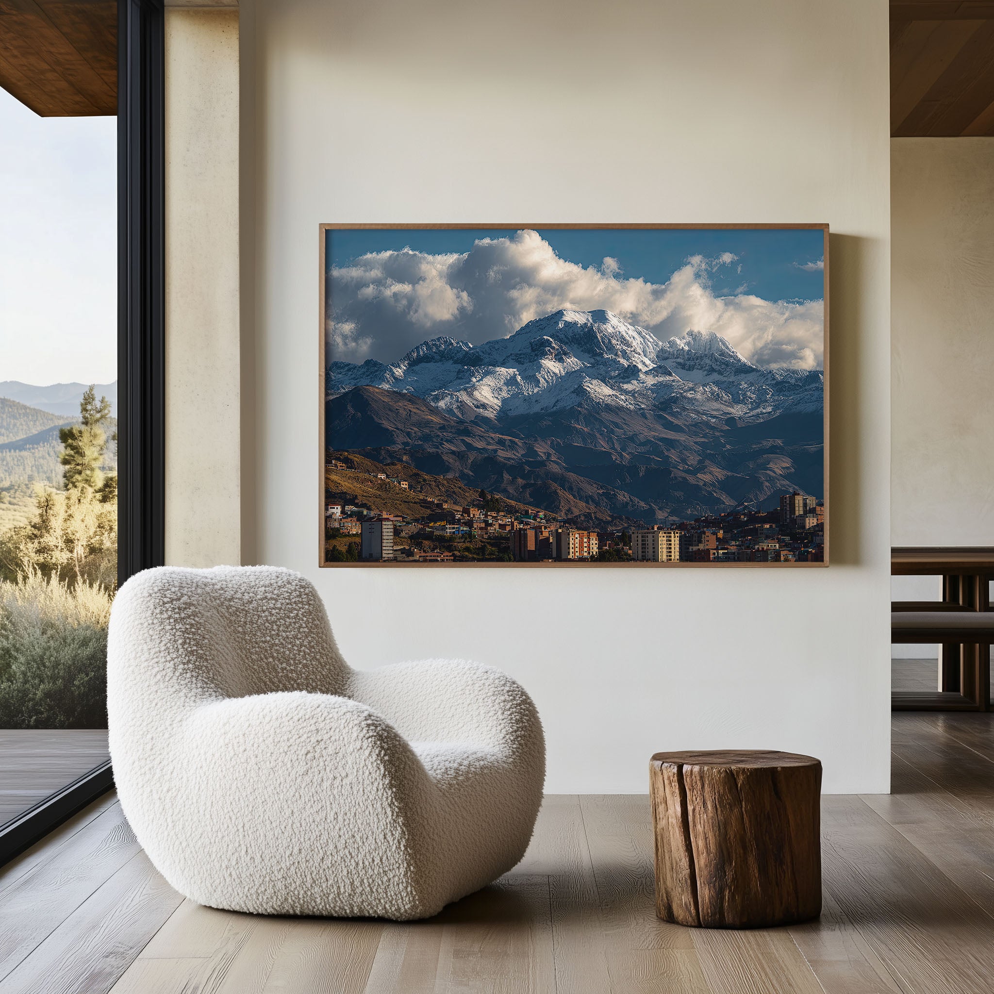 La Paz Bolivia Wall Art | Illimani Andes Mountain Cityscape Print