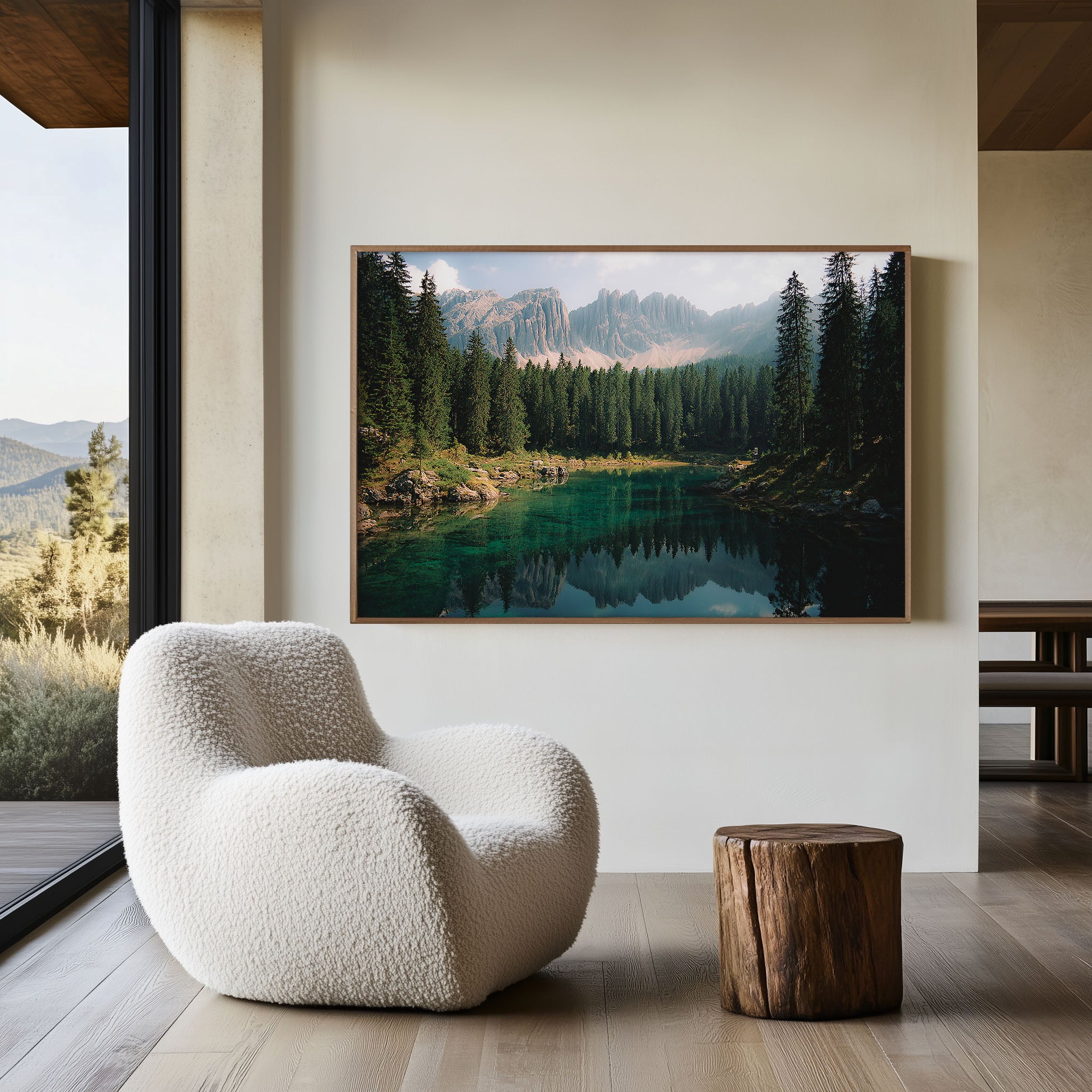 Lago di Carezza Dolomites Wall Art – Italy Emerald Mountain Lake Reflection