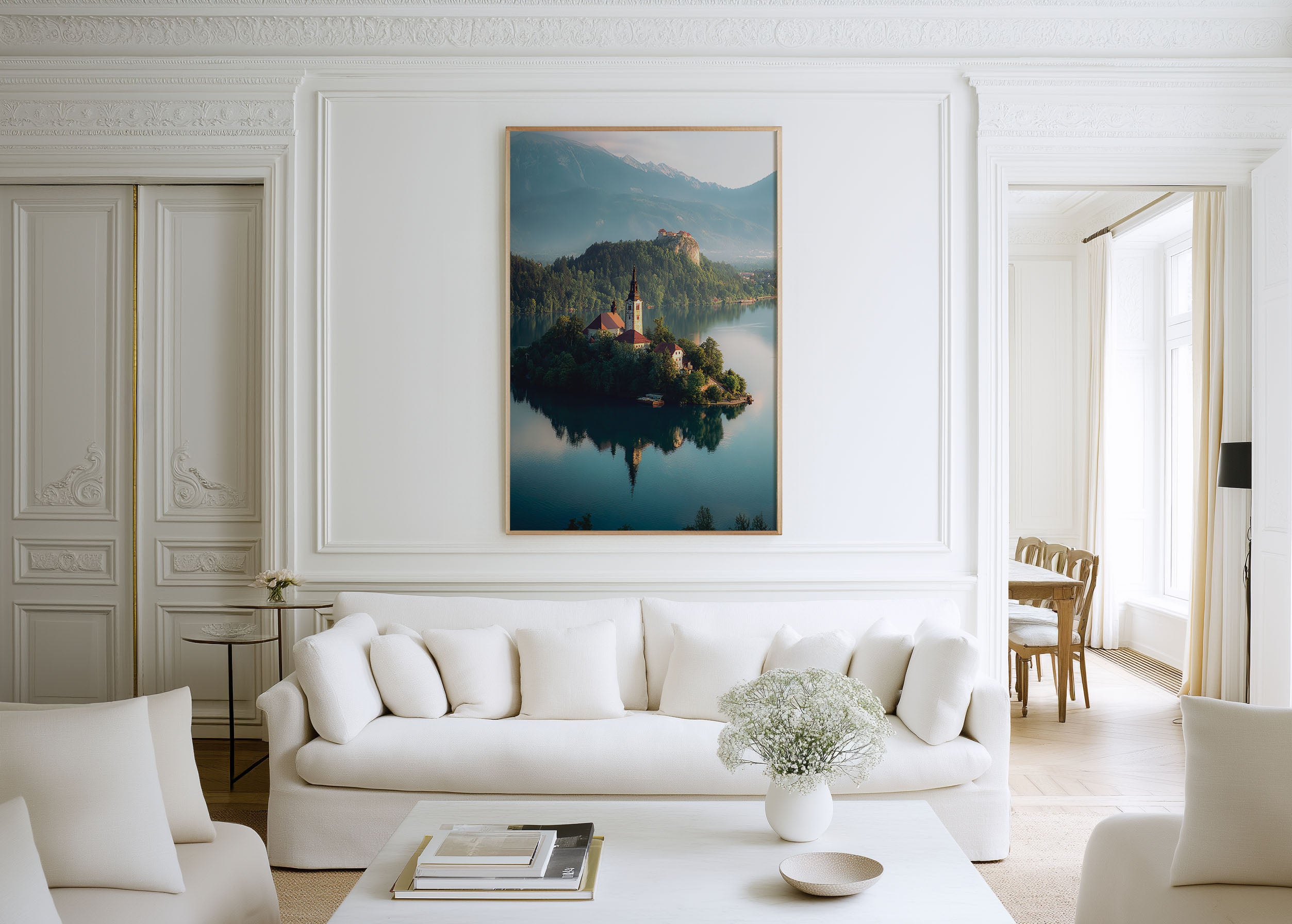 Lake Bled Wall Art Print | Slovenia Island Church Photography | Julian Alps Landscape Poster | European Travel Nature Print | Fairytale Home Decor