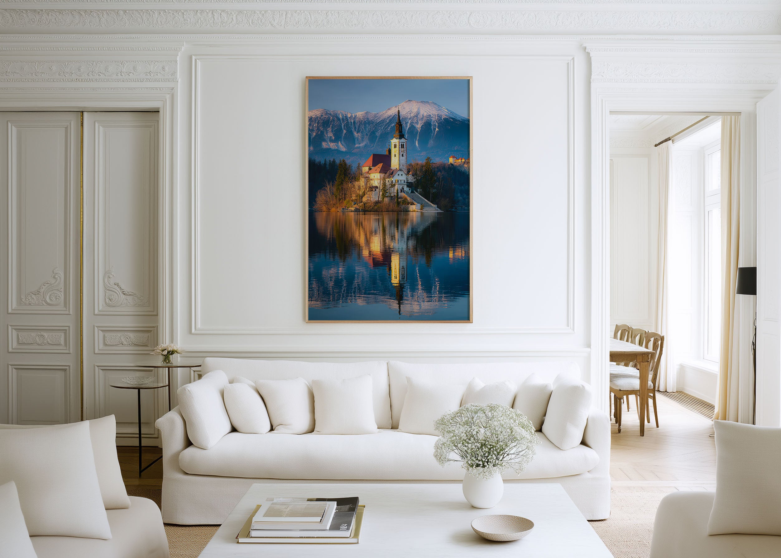 Lake Bled Island Church Reflection Sunrise Wall Art Print | Slovenia Travel Photography Poster | Alpine Lake Landscape Decor