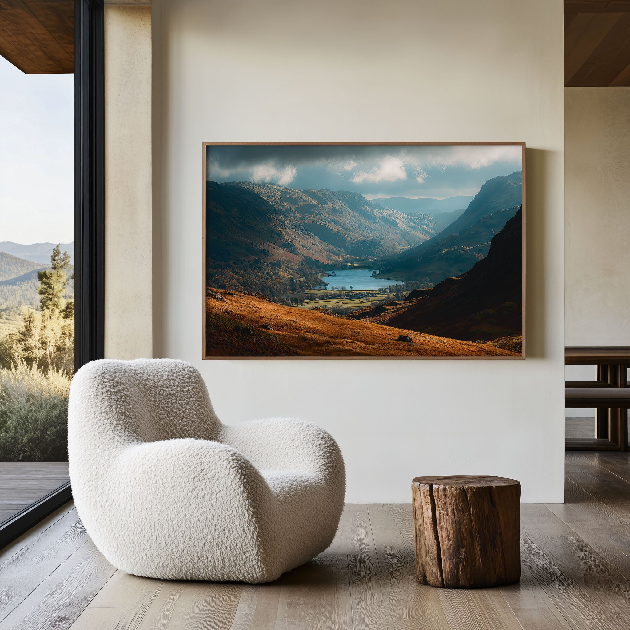 Lake District Valley Wall Art Print – England Mountain Lake Landscape