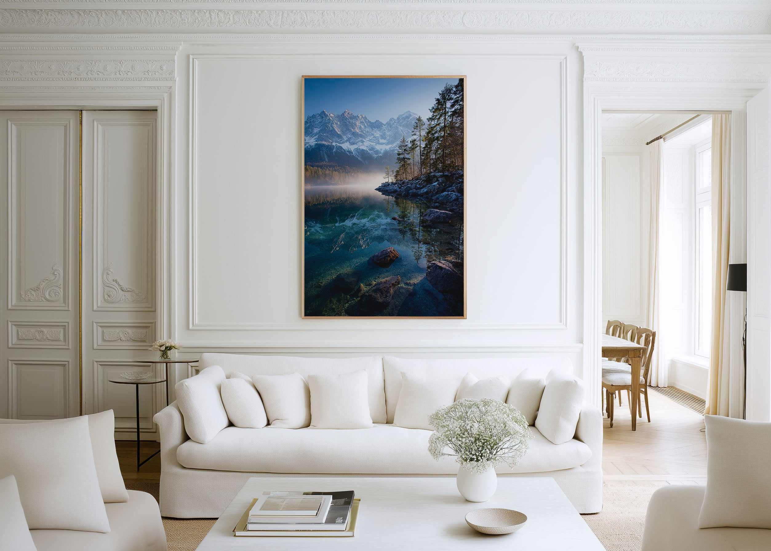 Lake Eibsee Winter Mist Wall Art Print | Zugspitze Bavaria Germany Photography | Alpine Crystal Lake Mountain Poster