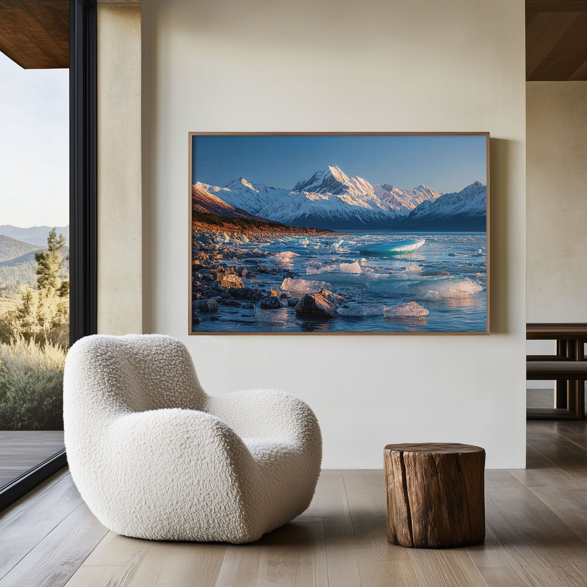 Lake Pukaki & Mount Cook Wall Art | New Zealand Turquoise Glacier Lake Landscape Print