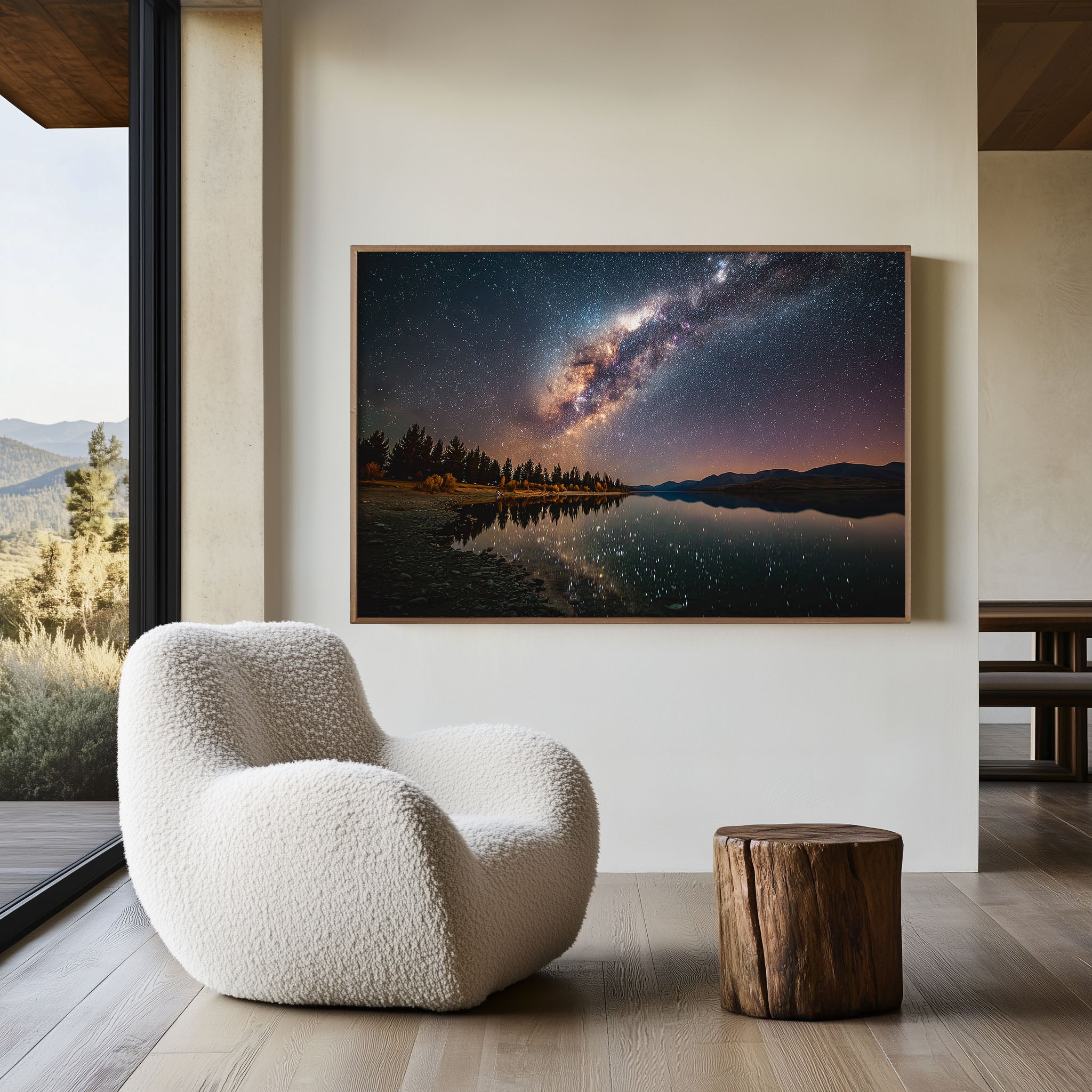 Lake Tekapo Milky Way Wall Art | New Zealand Night Sky Galaxy Reflection Print