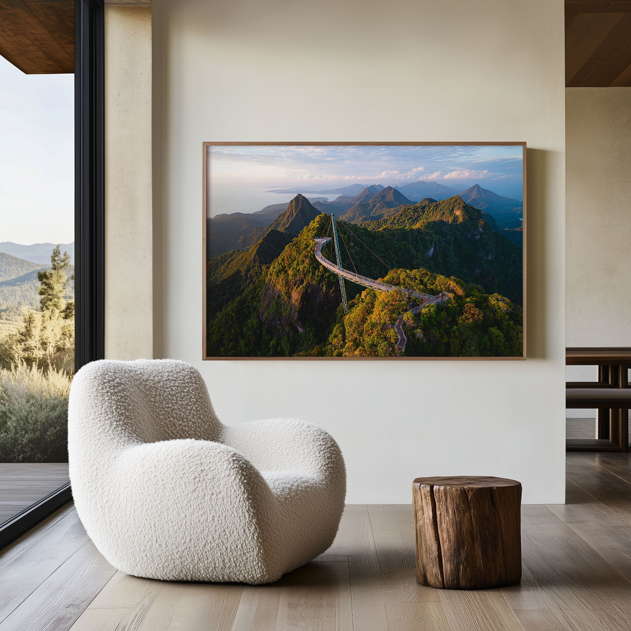 Langkawi Sky Bridge Mountain Wall Art Print – Tropical Aerial Landscape