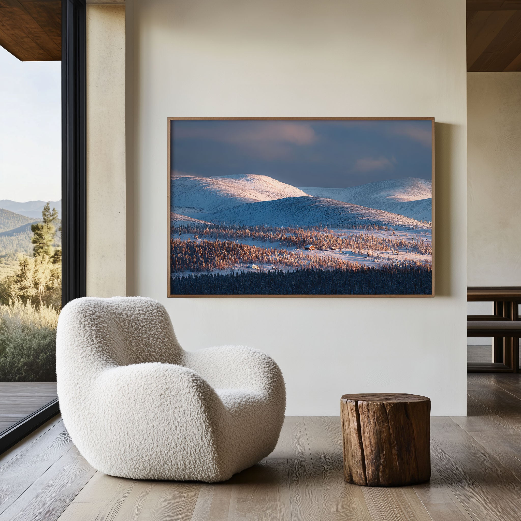 Lapland Finland Winter Wall Art – Snowy Nordic Landscape Print, Scandinavian Mountain Decor