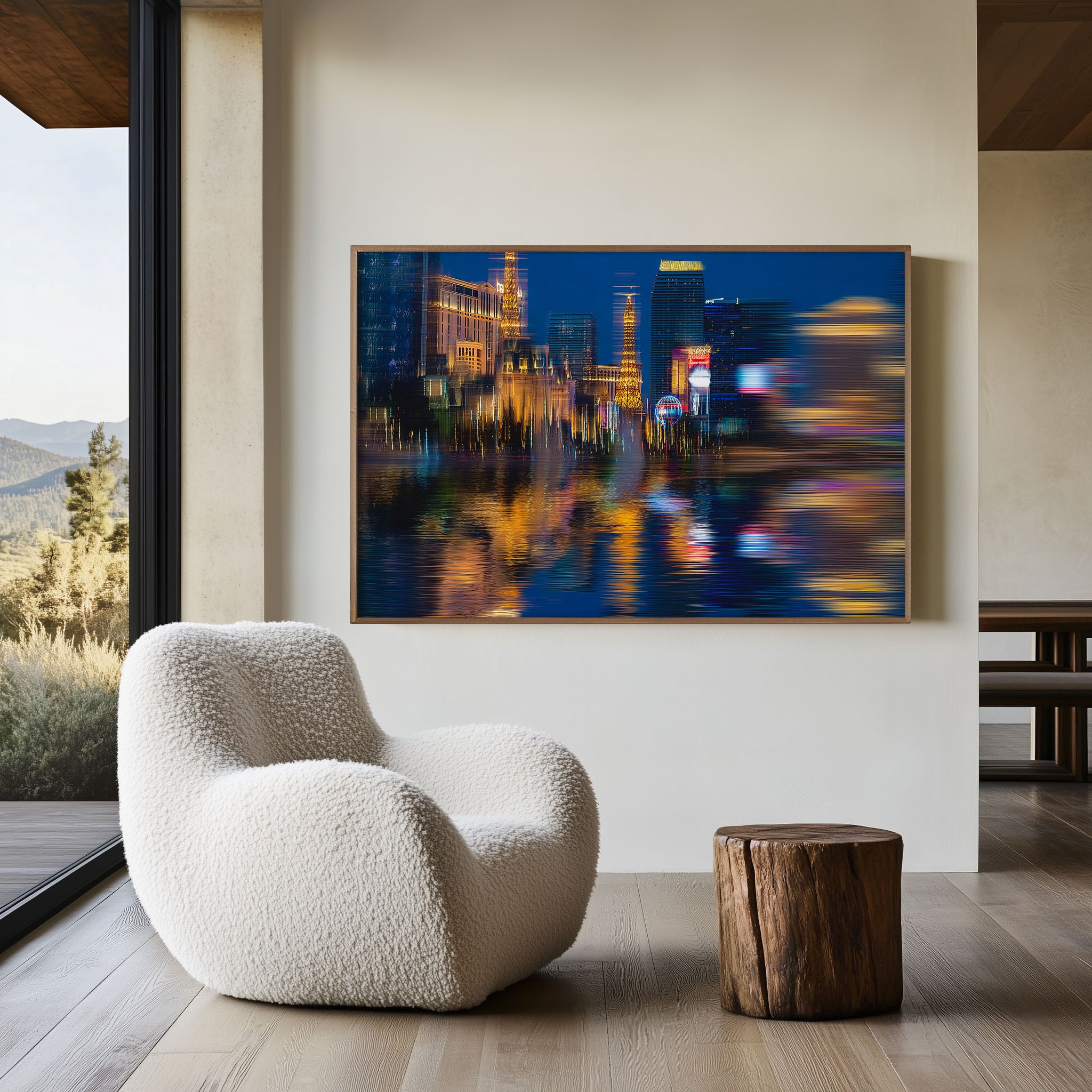 Las Vegas Strip Wall Art | Neon Night Skyline Cityscape Print