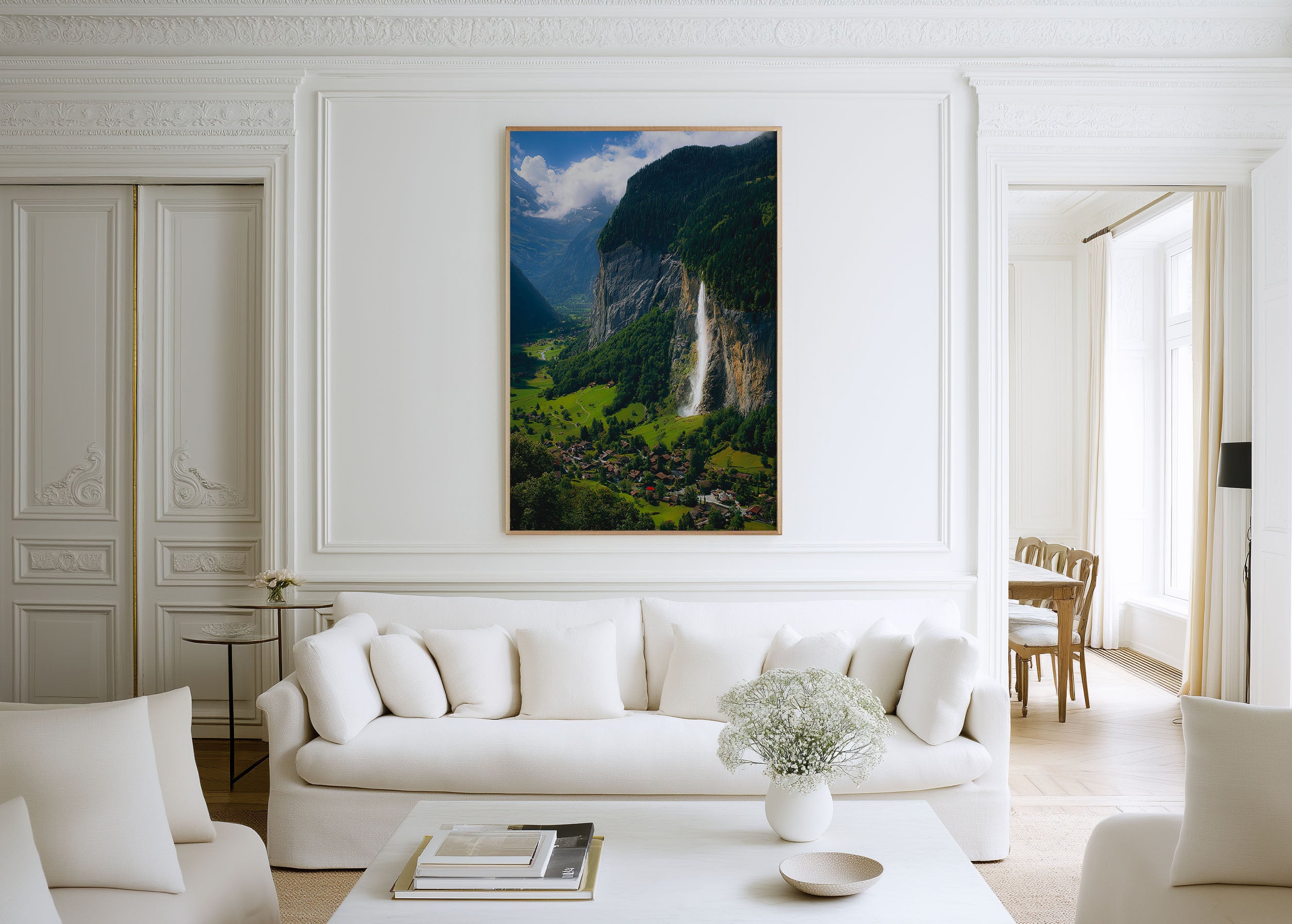 Lauterbrunnen Valley Switzerland Wall Art Print | Alpine Waterfall Photography