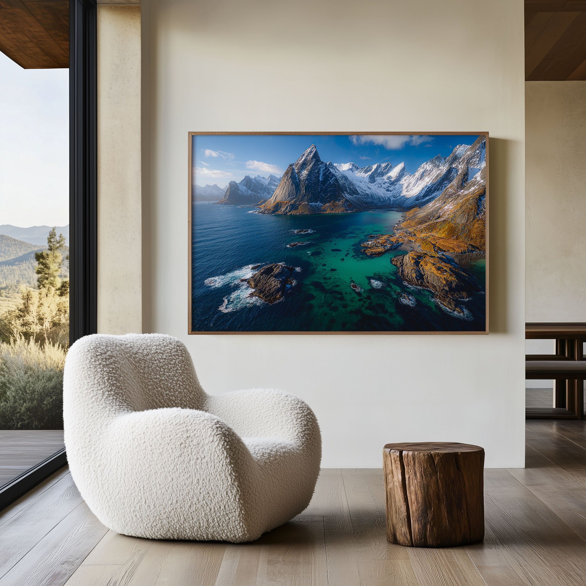 Lofoten Islands Norway Wall Art – Arctic Coastal Mountain Landscape Print