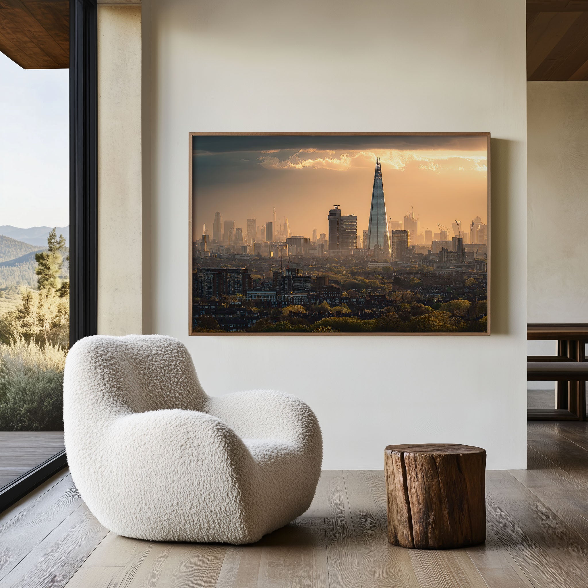 London Skyline Wall Art | The Shard Golden Hour Cityscape Print