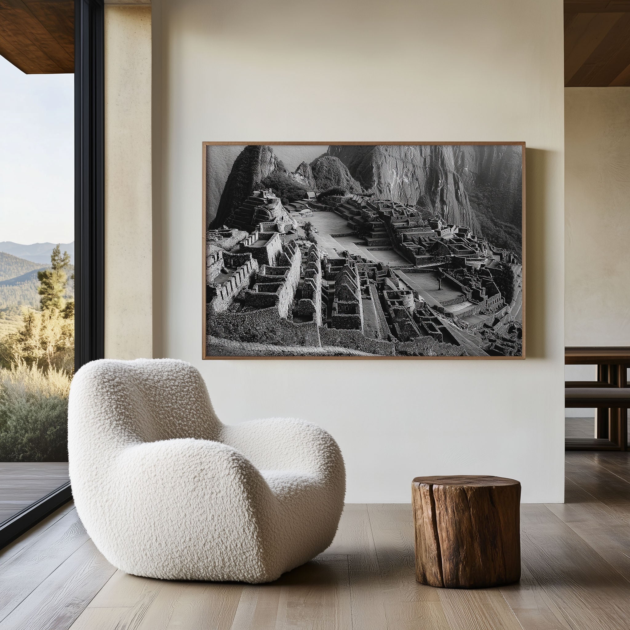 Machu Picchu Wall Art Print – Black and White Peru Photography