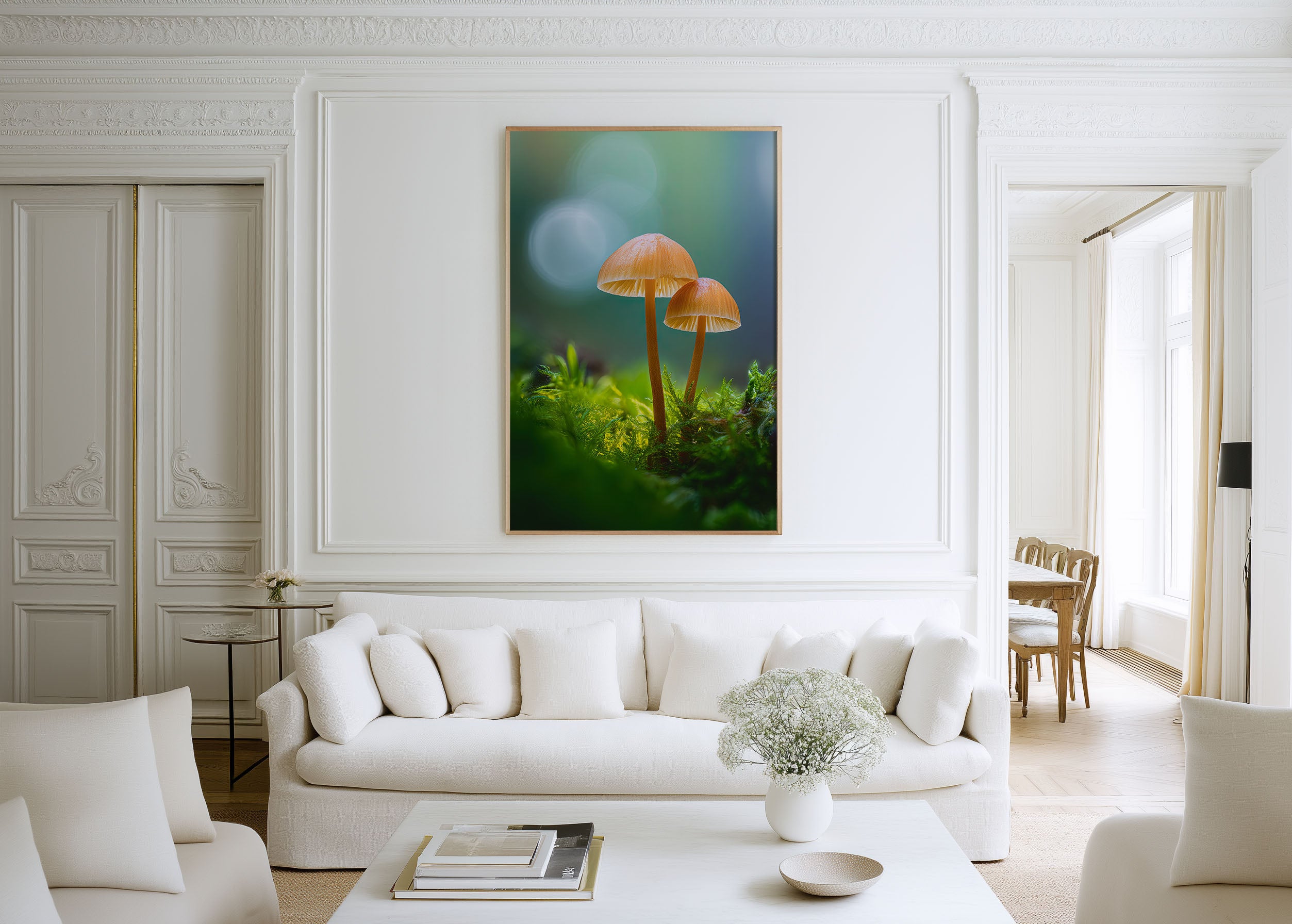 Forest Mushroom Macro Print | Enchanted Fungi Moss Wall Art | Magical Nature Photography
