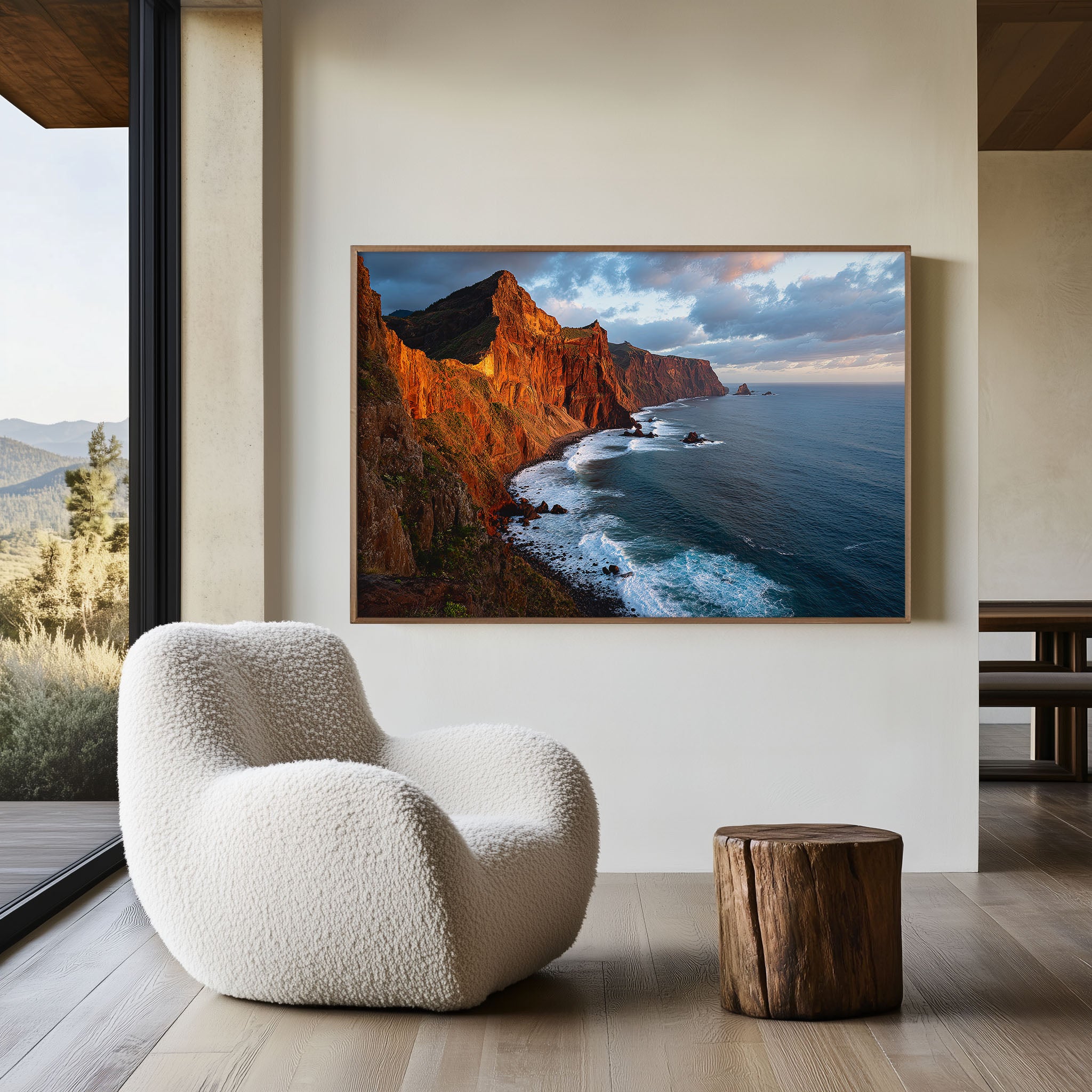 Madeira Portugal Coastal Cliffs Wall Art Print | Dramatic Ocean Landscape Decor