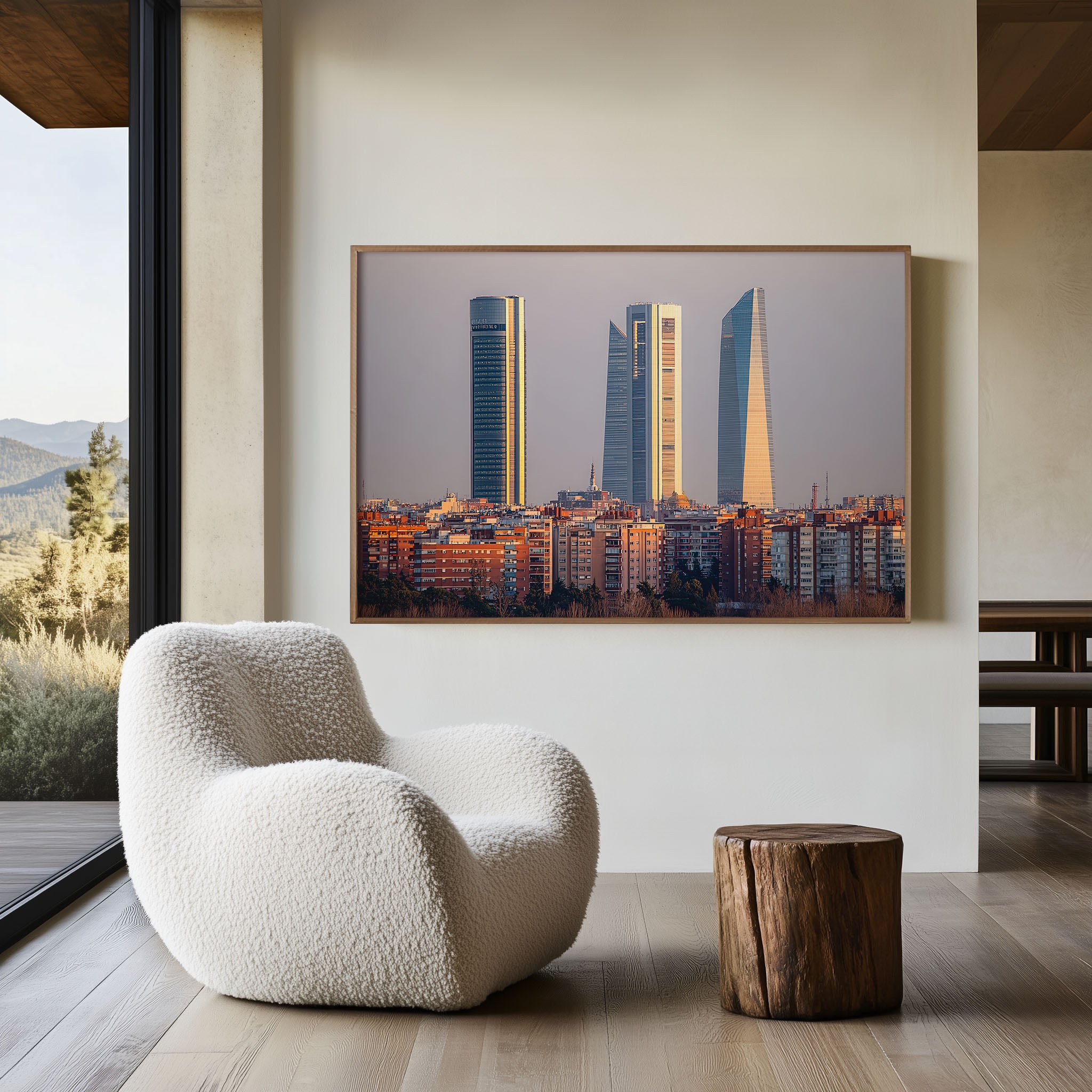 Madrid Four Towers Skyline Wall Art Print | Spain Modern Cityscape