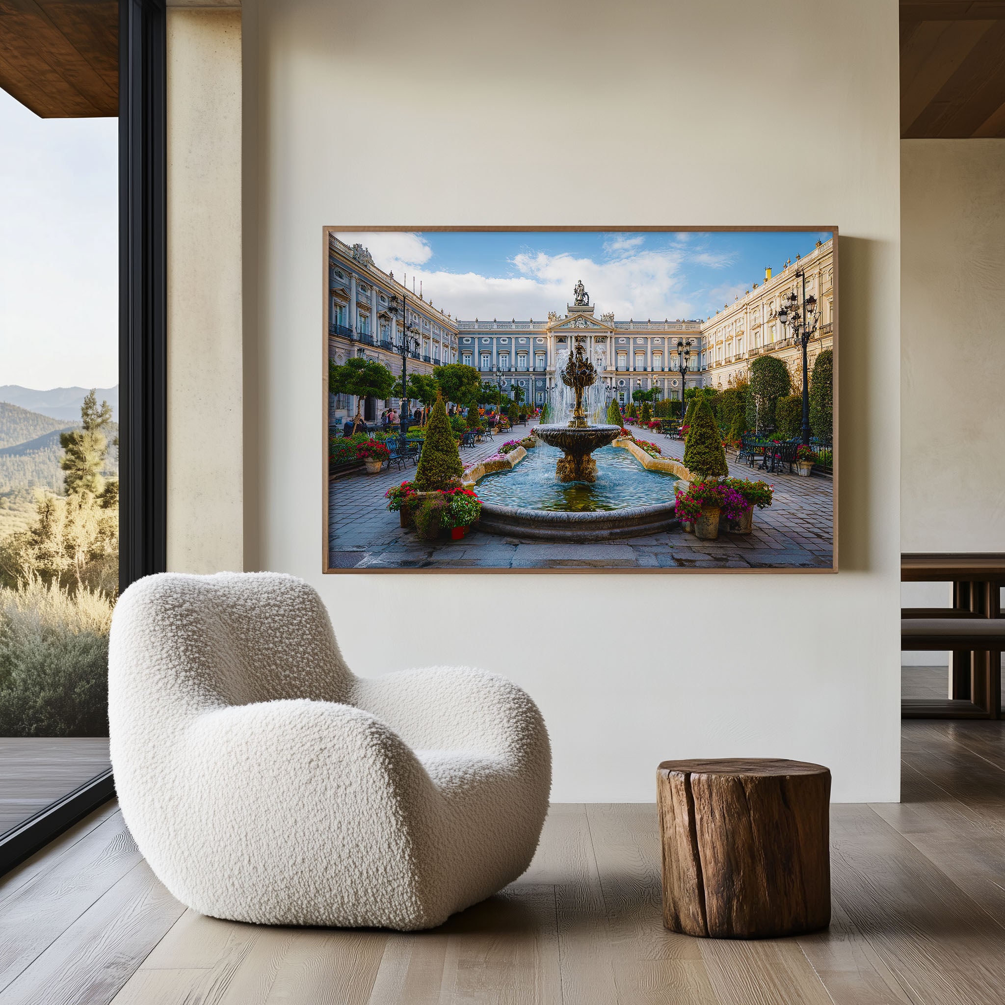 Madrid Royal Palace Plaza Wall Art Print | Elegant Spain Travel Decor