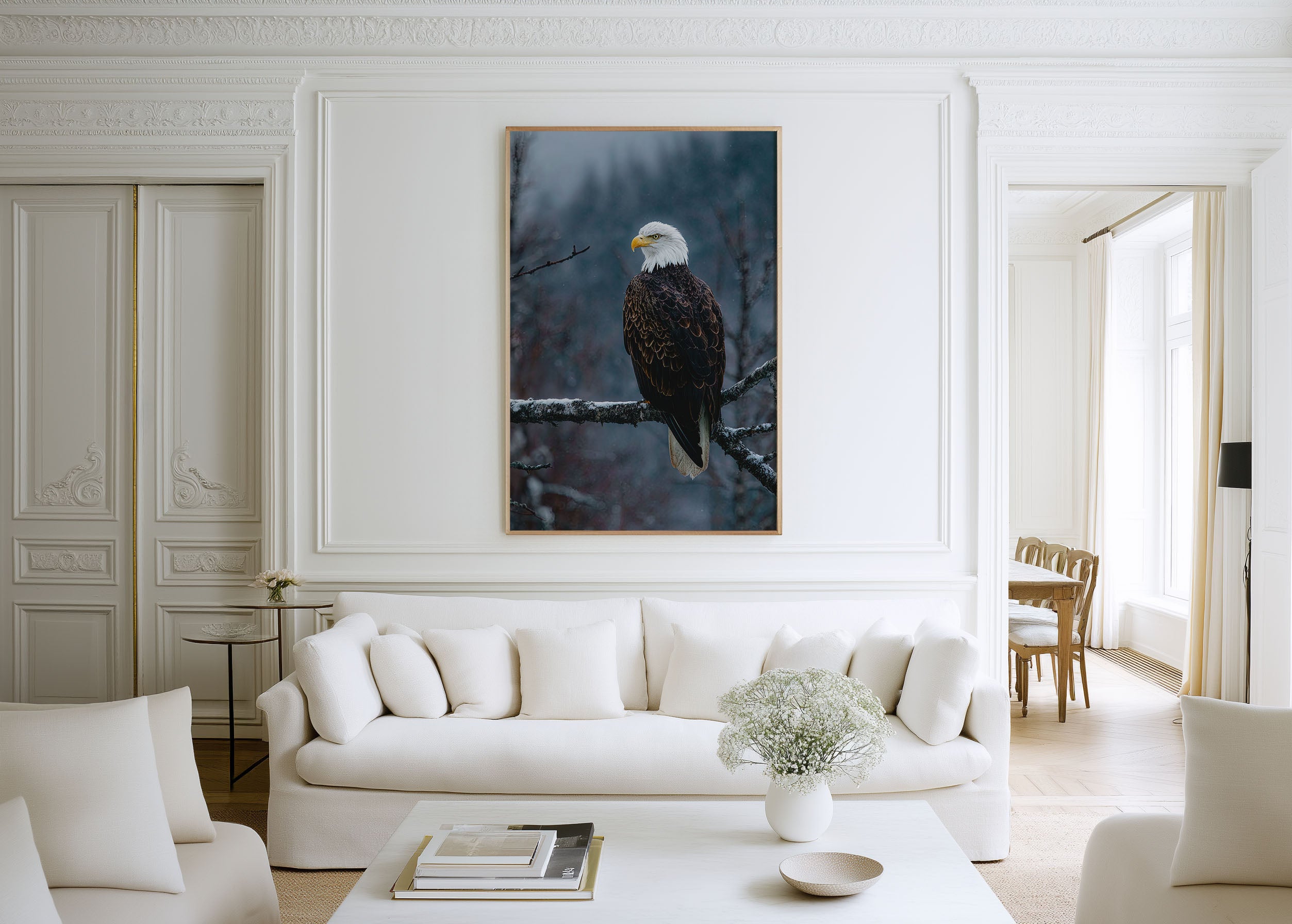 Bald Eagle Wall Art Print – Majestic Bird Canvas & Framed Winter Wildlife Photography Decor